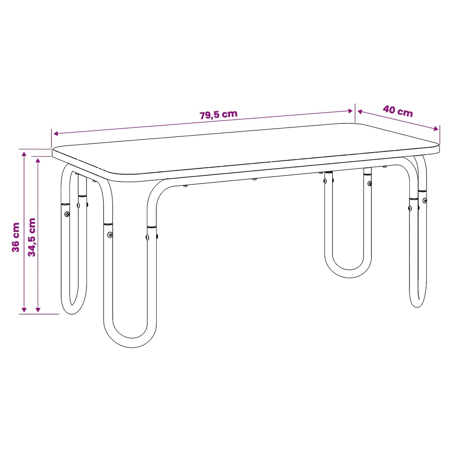 Salontafel Betongrijs 79,5 x 40 x 36 cm Bewerkt hout