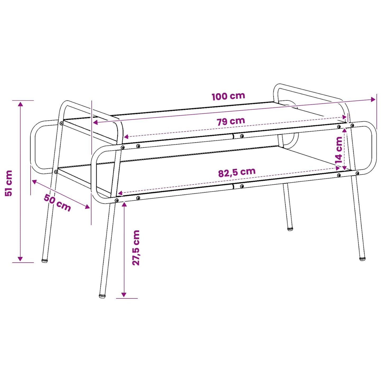 Salontafel Sonoma Eiken 100 x 50 x 51 cm Bewerkt hout
