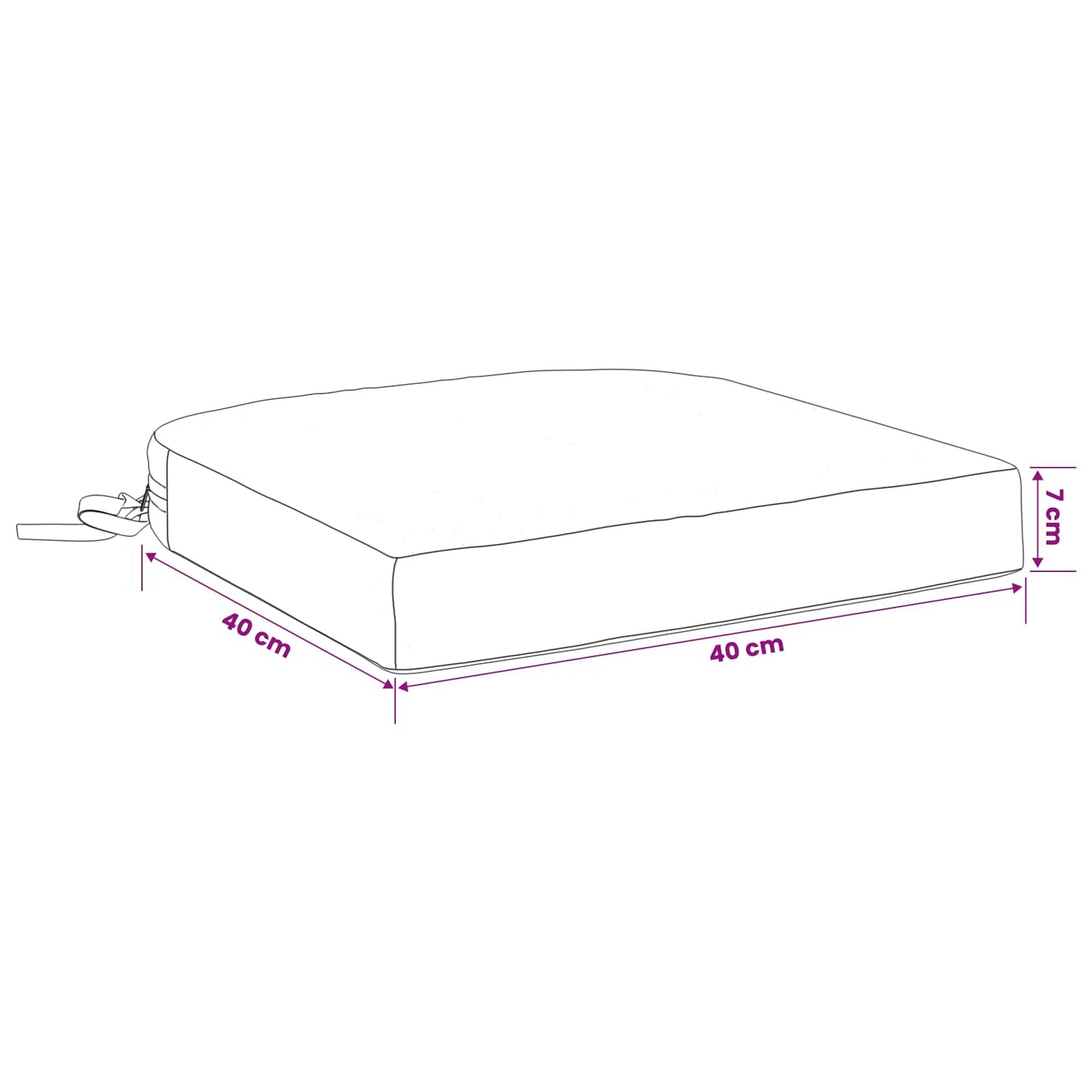 1-delig Zitkussen SOEST 100% Polyester Grijs 40 x 40 x 7 cm