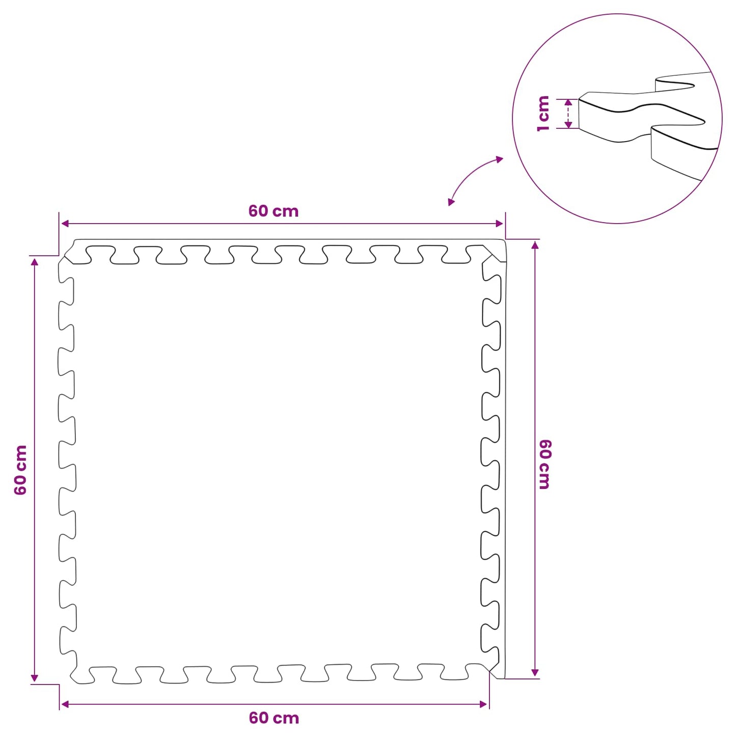 Vloermatten 50 Pcs 18 M² Eva Schuim 50