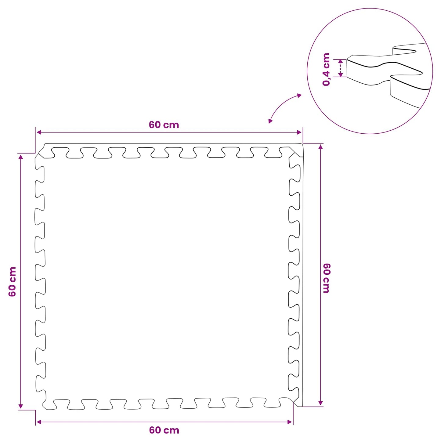 Vloermatten 50 Pcs 18 M² Eva Schuim 50