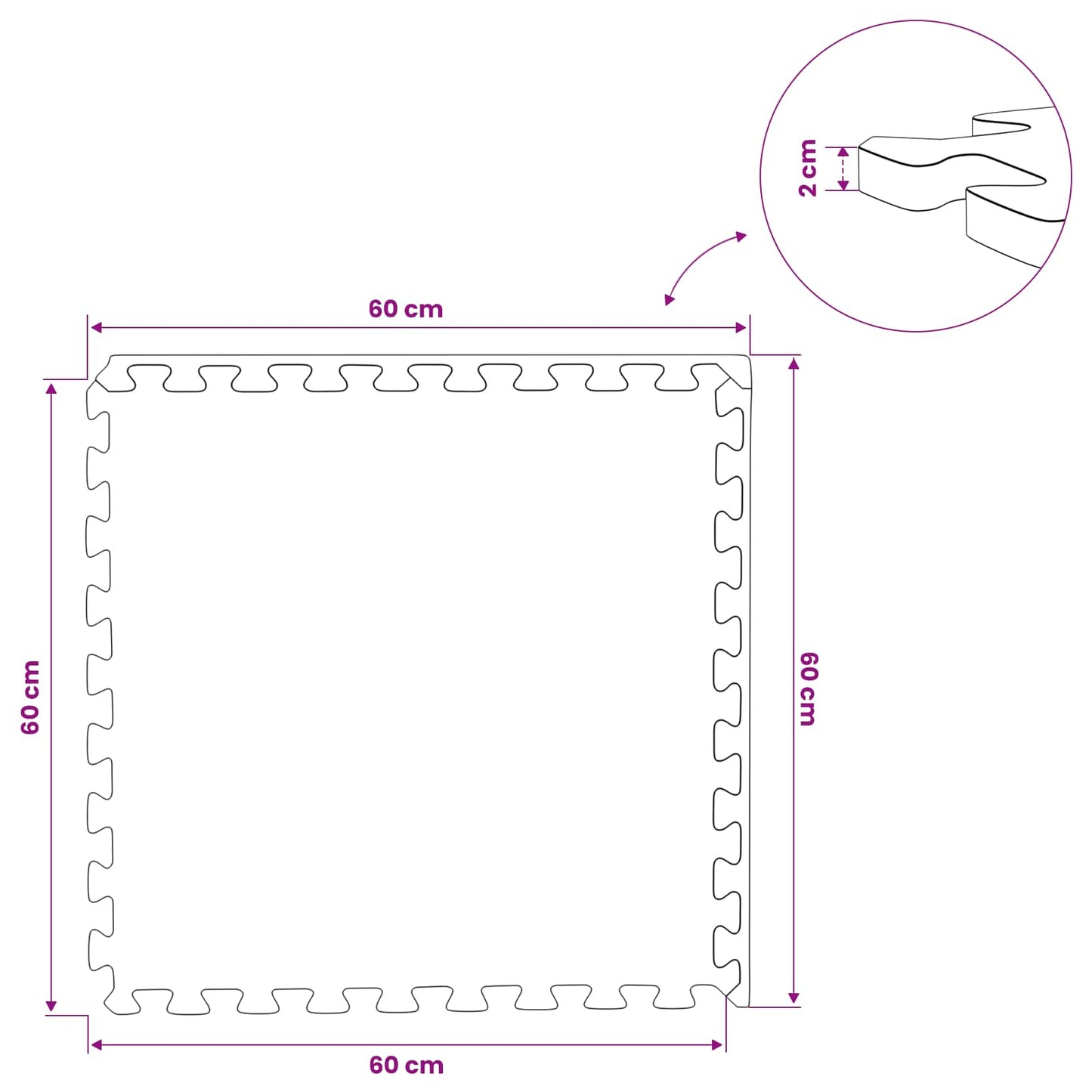 Vloermatten 24 Pcs 8,64 M² Eva Schuim 24