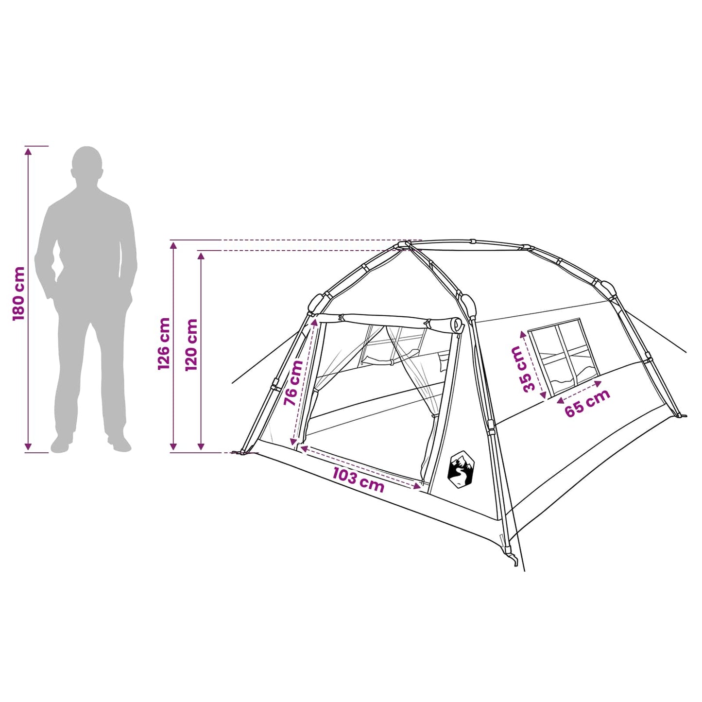 Instant Tent Water-resistant 2-persoons Groen