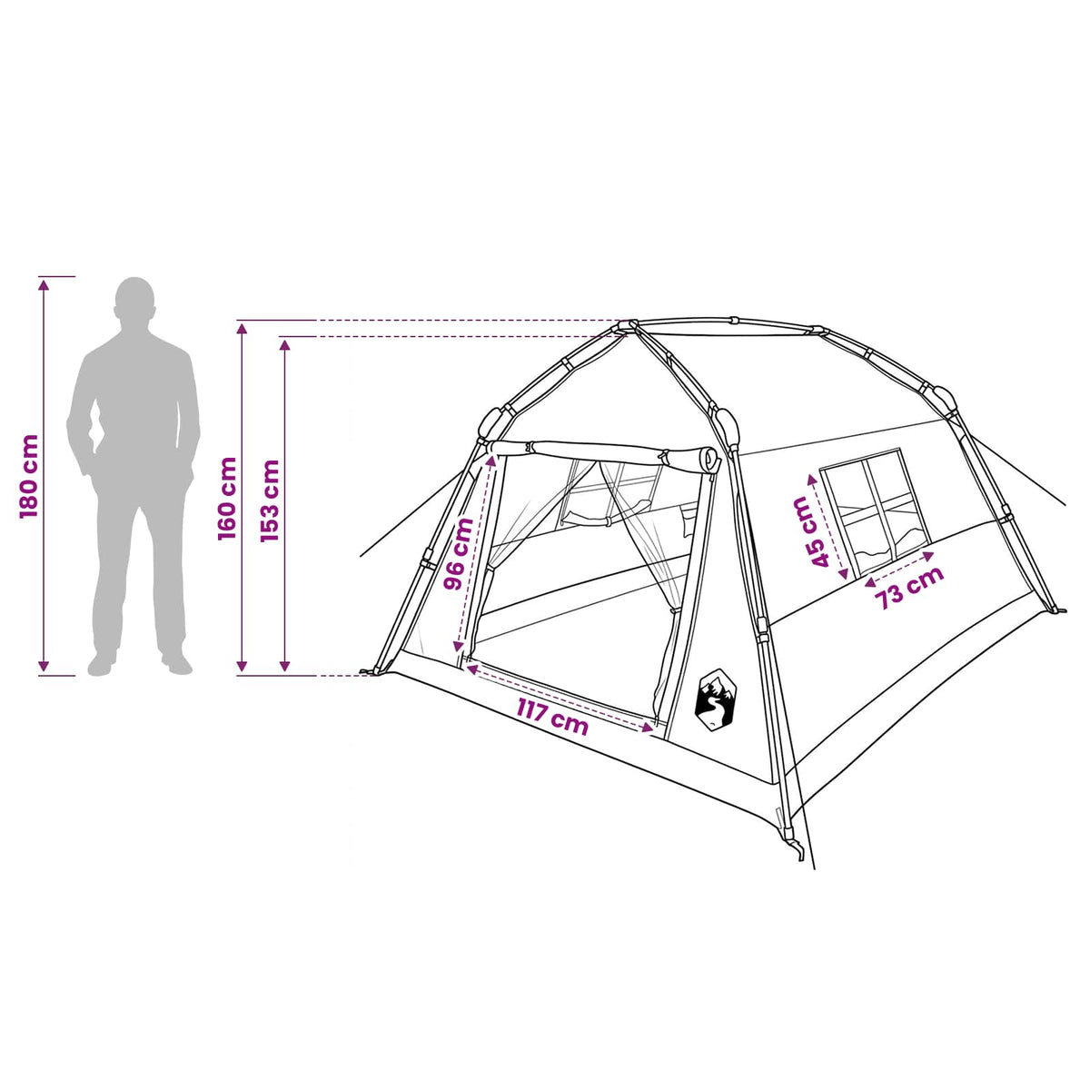 Instant Tent Water-resistant 3-persoons Legergroen