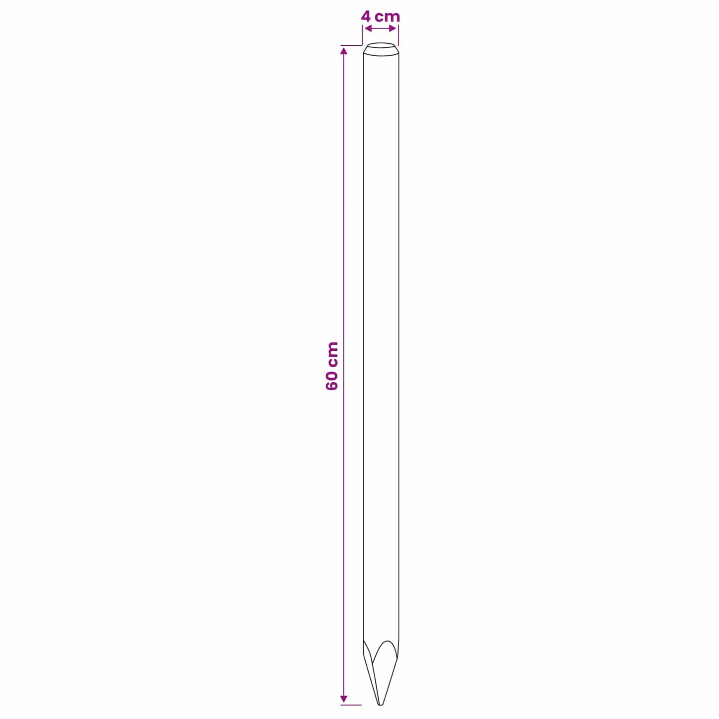Hekpalen 15 st Groen 60 cm Massief grenenhout