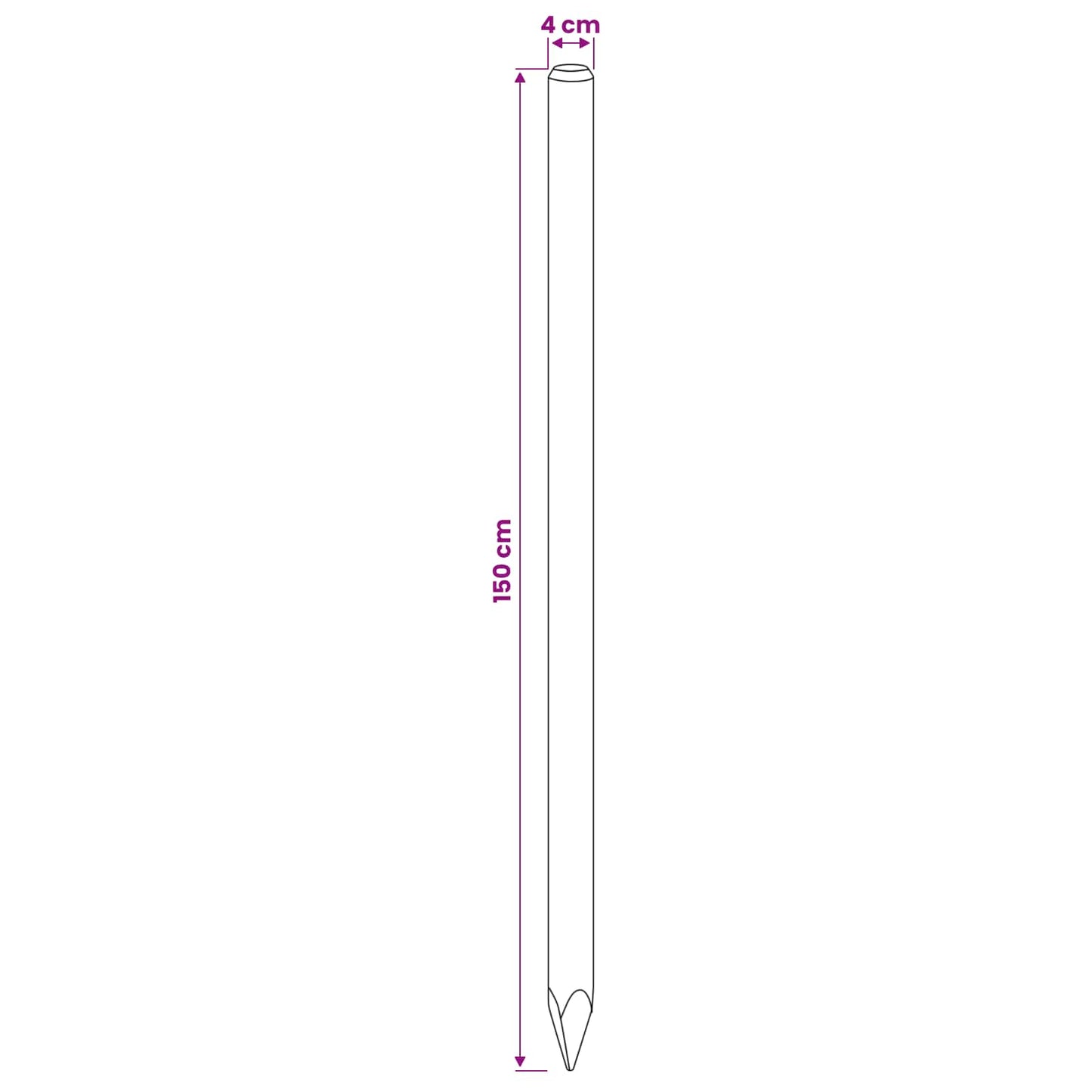 Hekpalen 15 st Groen 150 cm Massief grenenhout