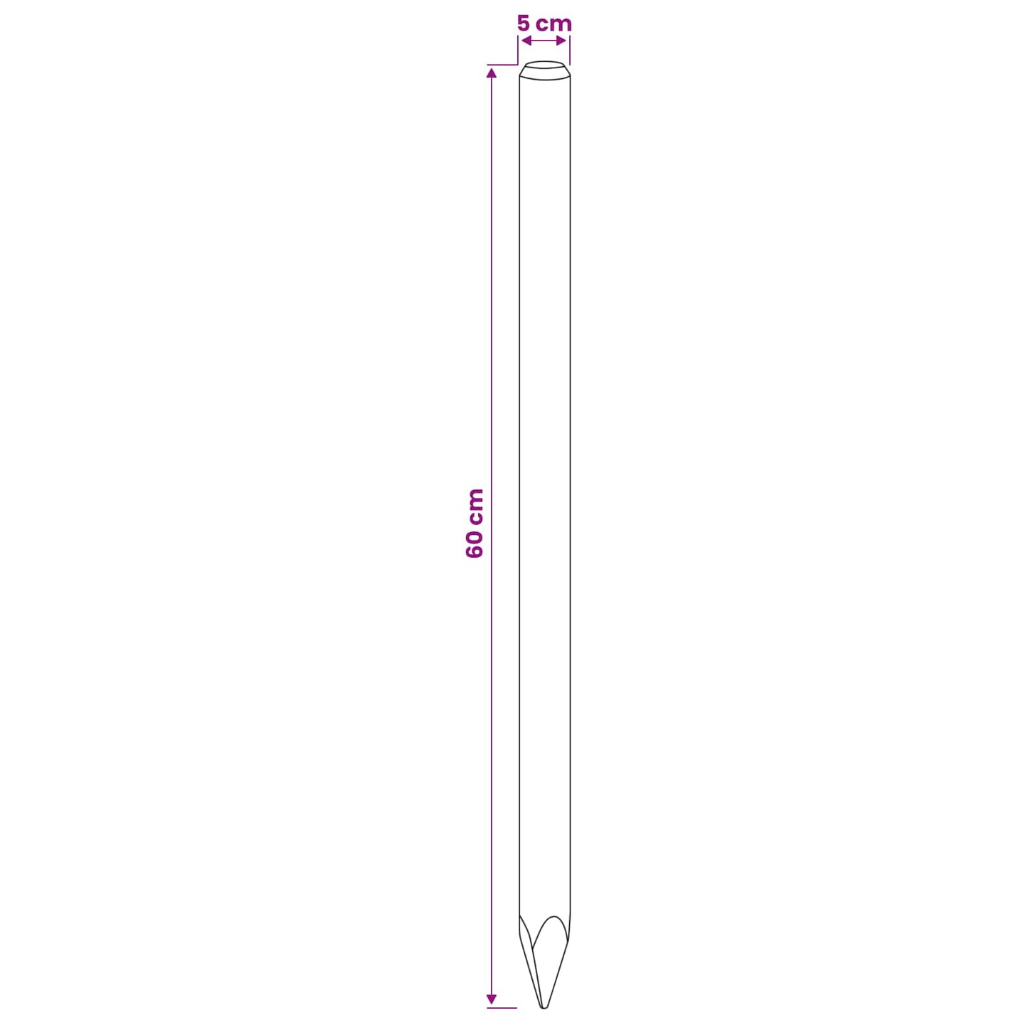 Hekpalen 15 st Groen 60 cm Massief grenenhout