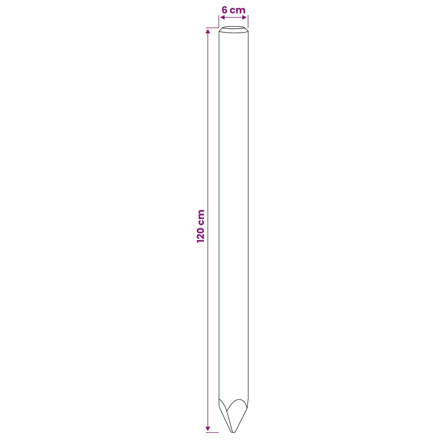 Hekpalen 10 st Groen 120 cm Massief grenenhout