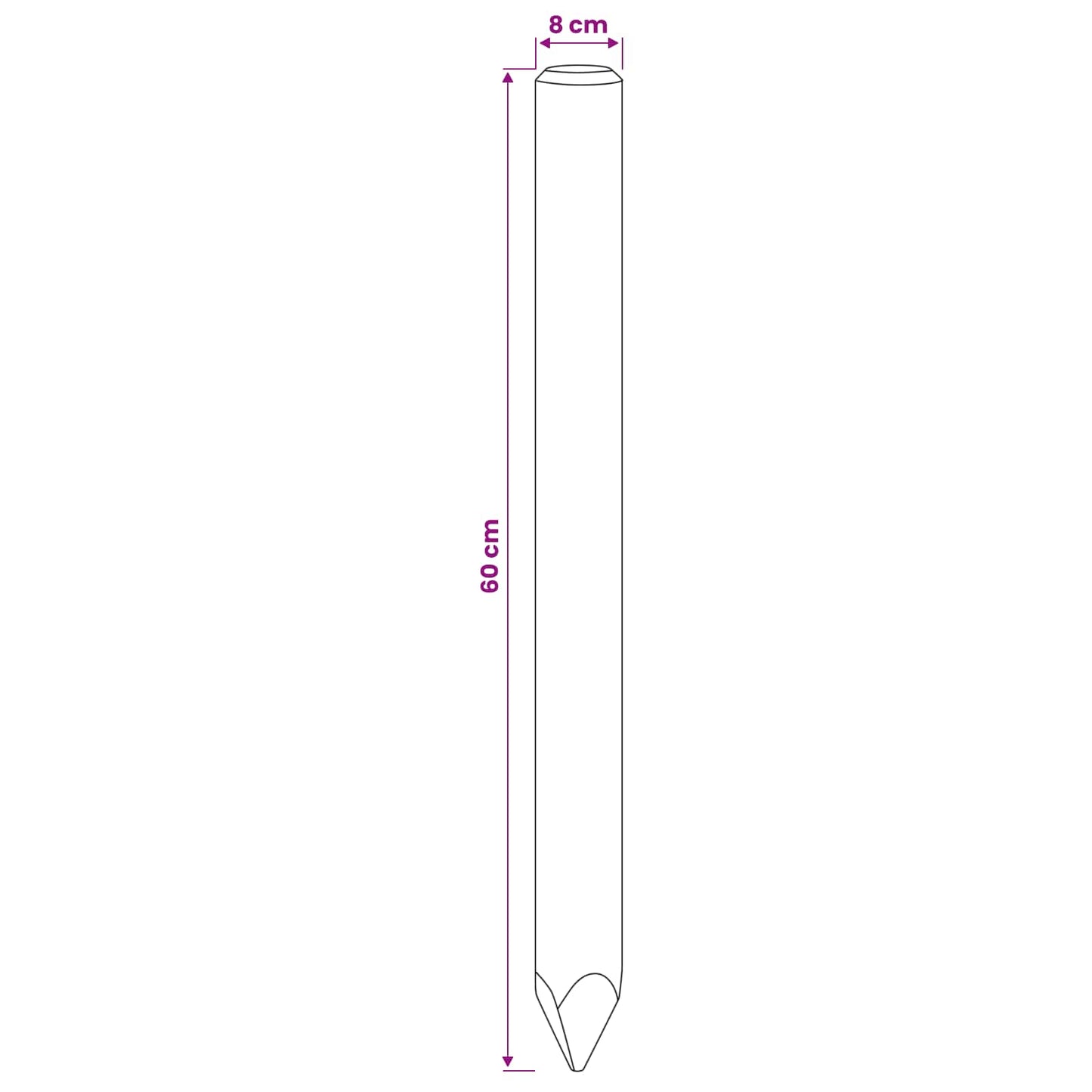 Hekpalen 5 st Groen 60 cm Massief grenenhout