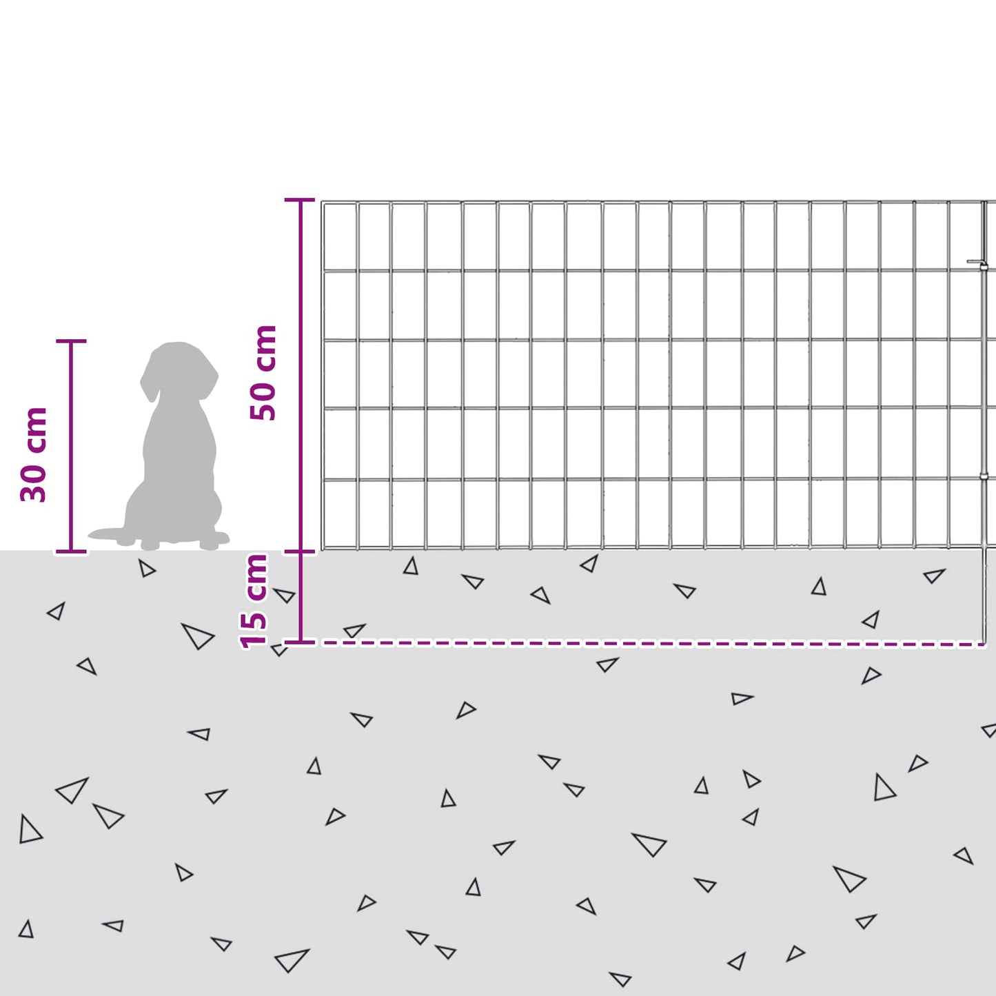 Tuin omheining met palen 24 pcs 95 x 50 cm Mesh Zilverkleurig