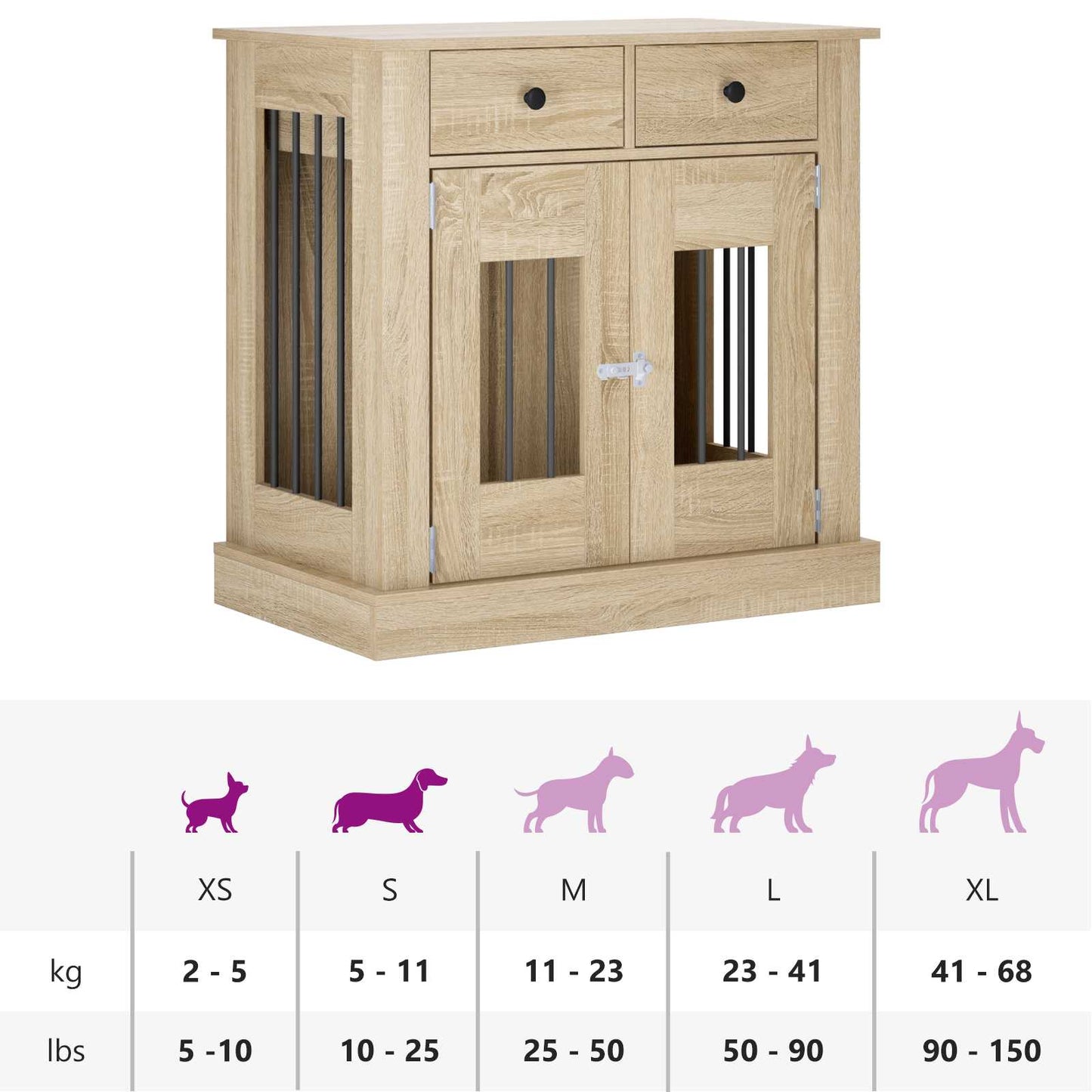 Hond Bench Meubel Sonoma Eiken 80 x 47,5 x 80 cm Bewerkt hout
