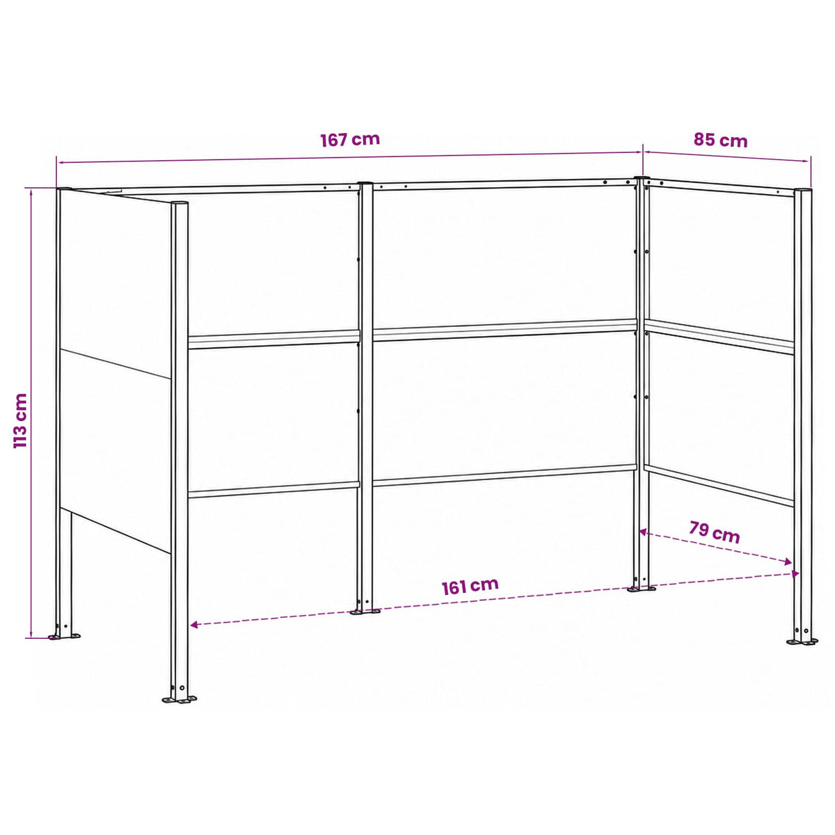 Afvalcontainer scherm 167 x 85 x 113 cm Staal Antraciet