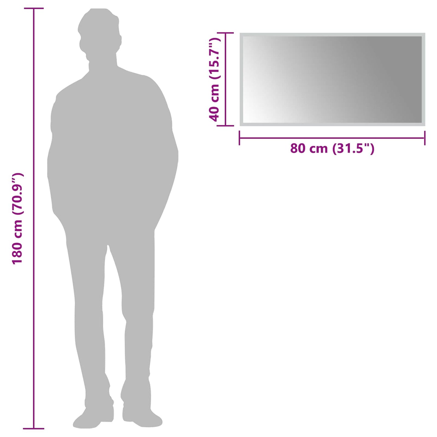 LED Badkamer Spiegel Transparant 80 x 40 cm gehard glas