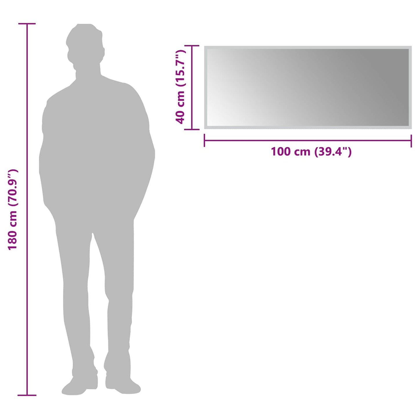 LED Badkamer Spiegel Transparant 100 x 40 cm gehard glas