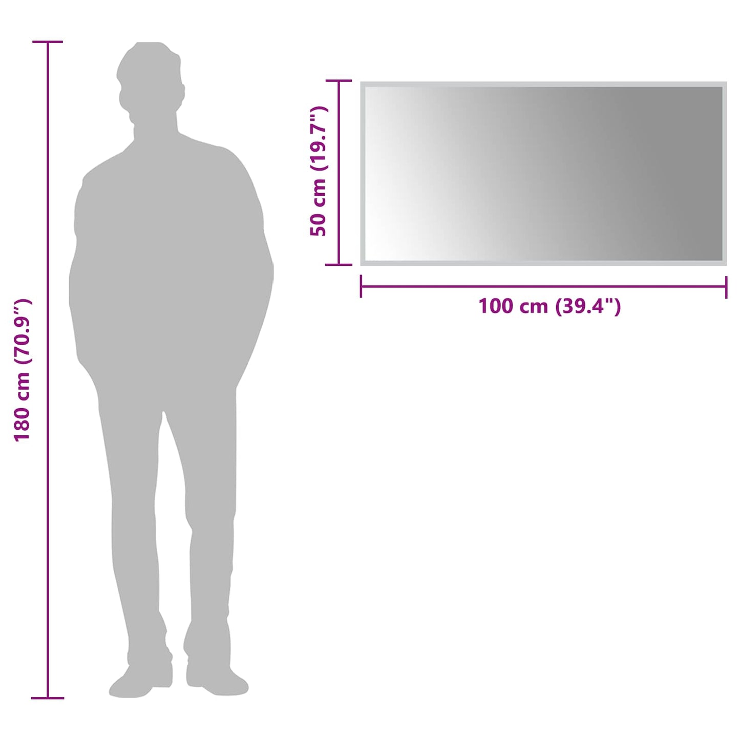 LED Badkamer Spiegel Transparant 100 x 50 cm gehard glas