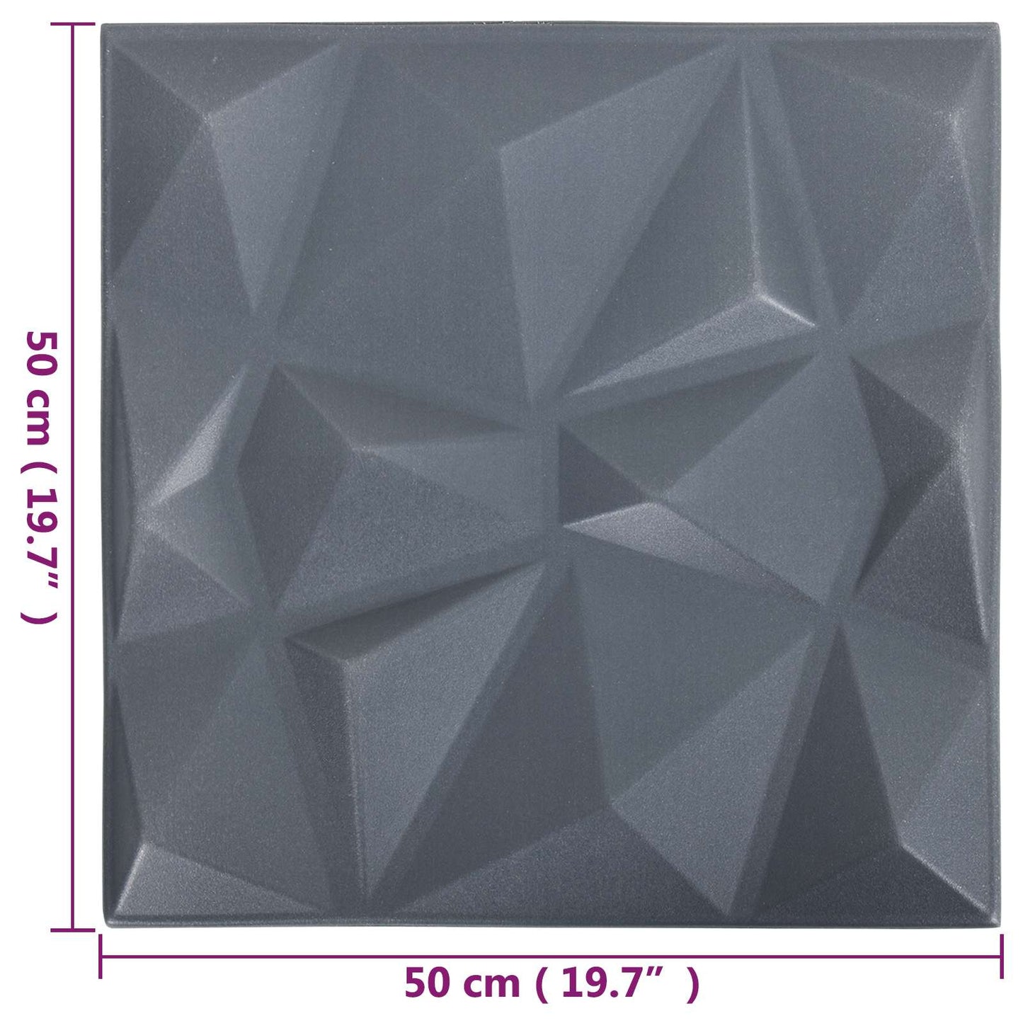 Wandpanelen 48 pcs Diamant Grijs 50 x 50 cm XPS Schuim