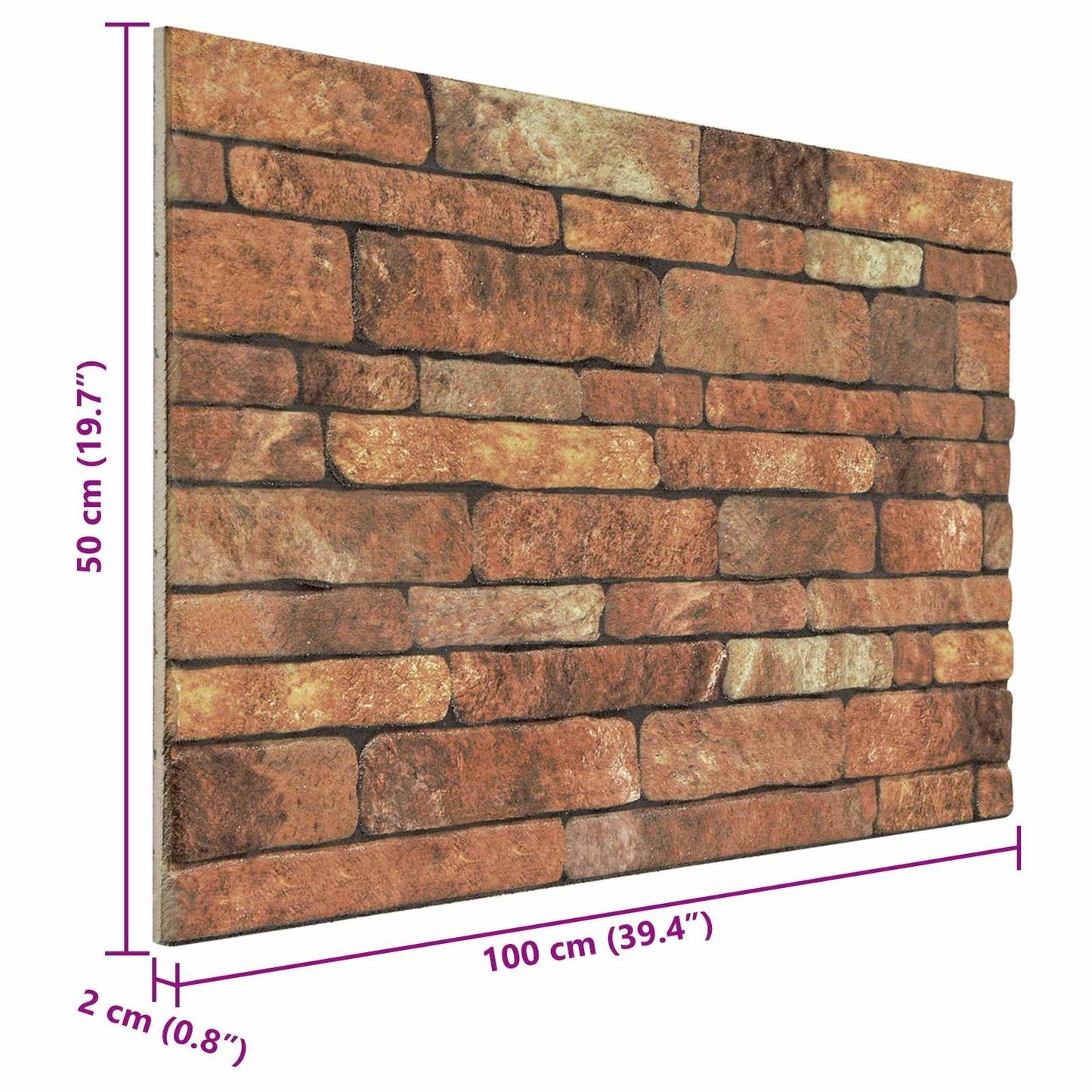 Wandpanelen 10 pcs Bruin en wit 100 x 50 cm EPS-schuim