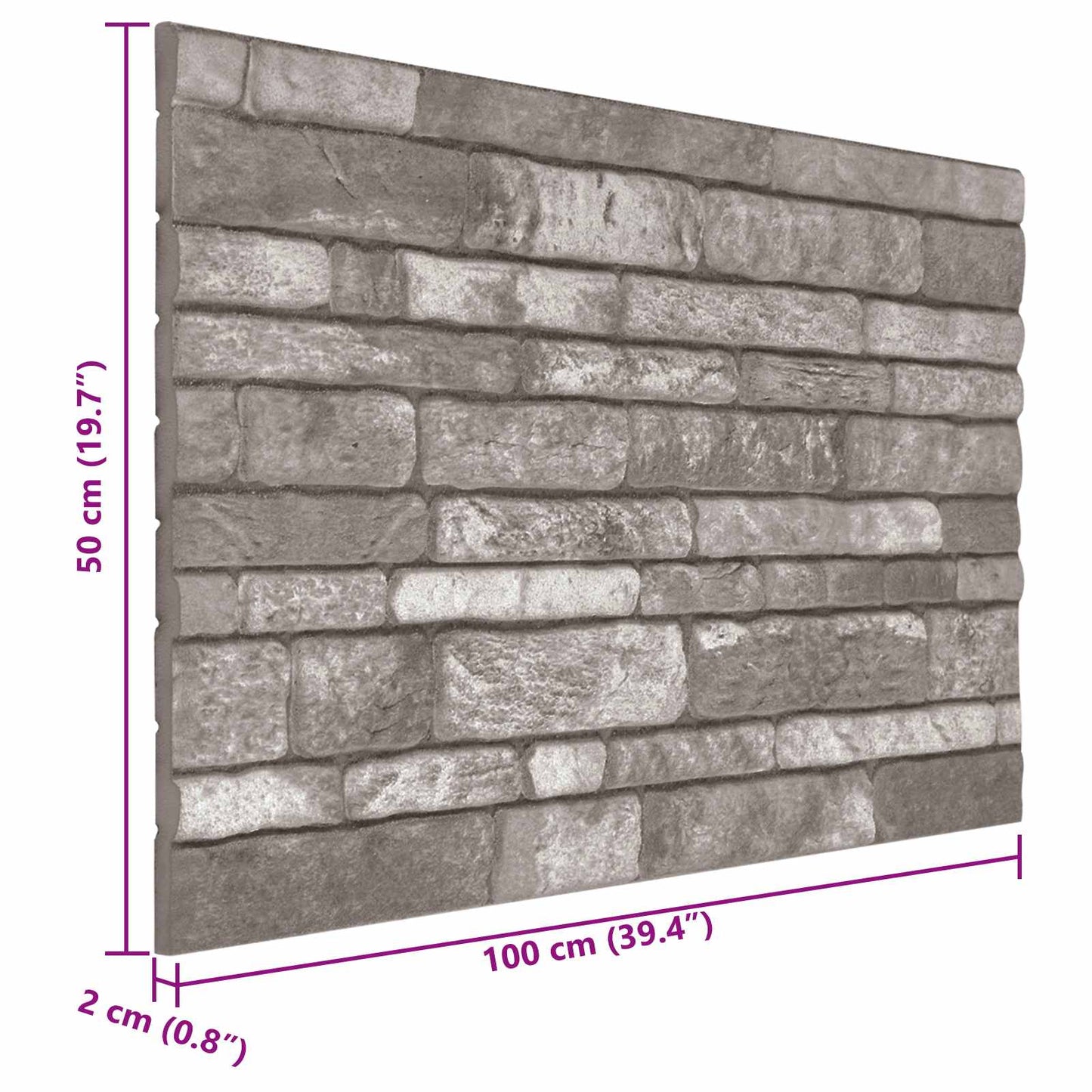 Wandpanelen 10 pcs Donkergrijs 100 x 50 cm EPS-schuim
