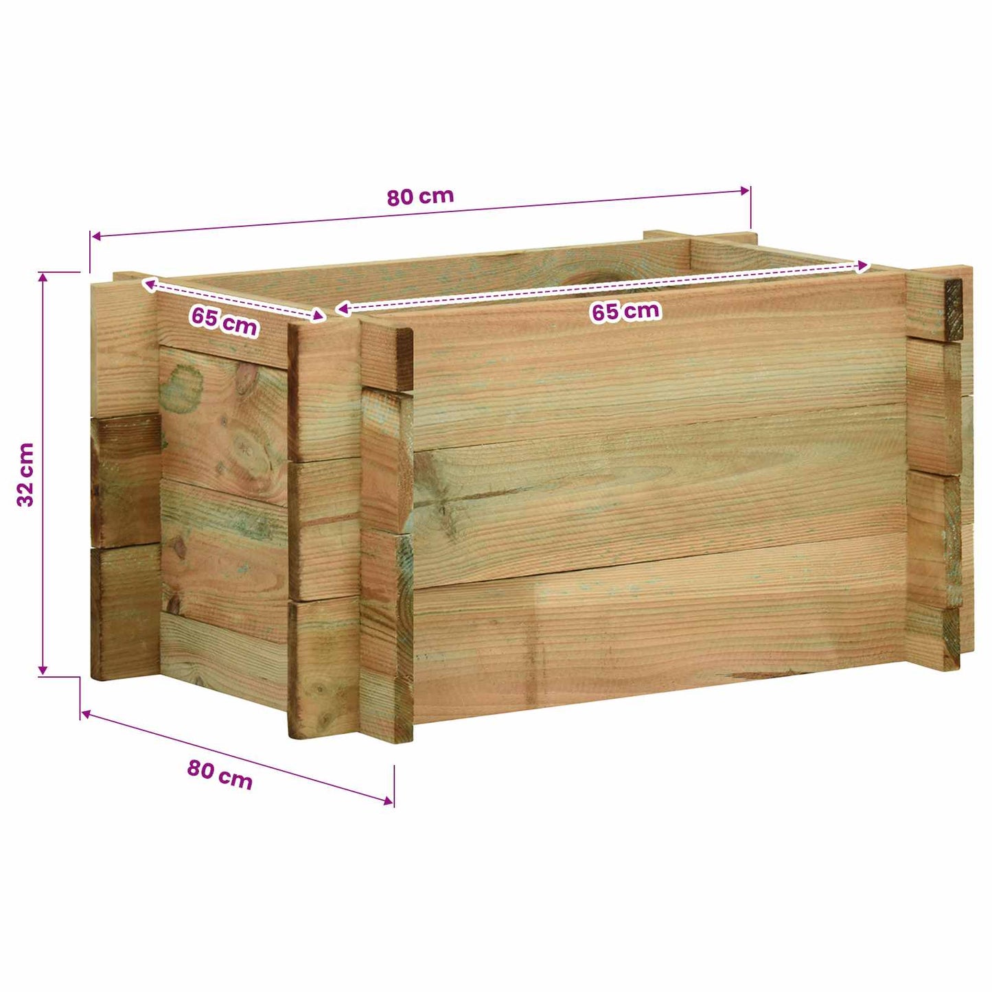 Tuin Verhoogd Groentenbed Groen 80 x 80 x 32 cm