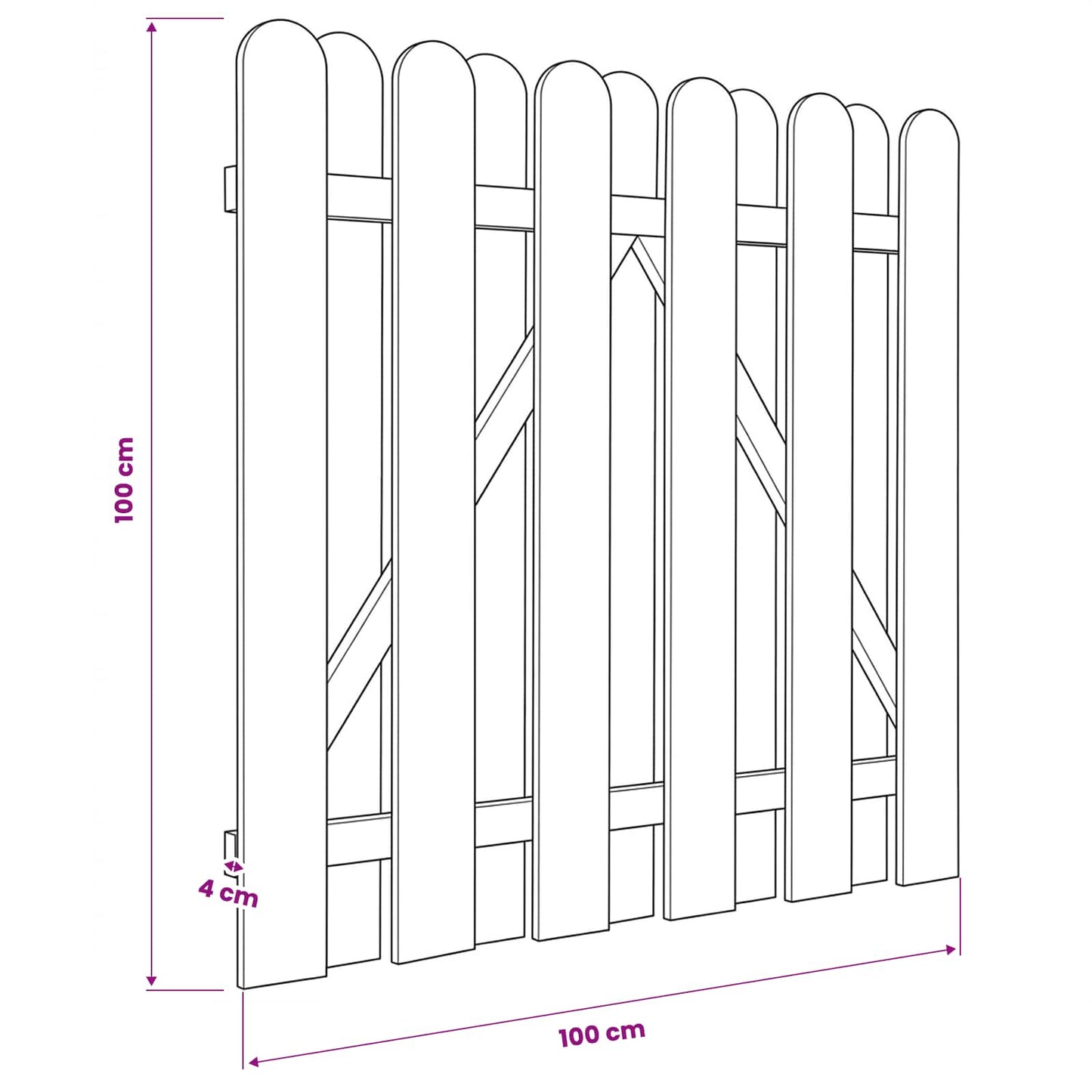 Tuinpoort 100 x 100 cm Massief grenenhout Groen