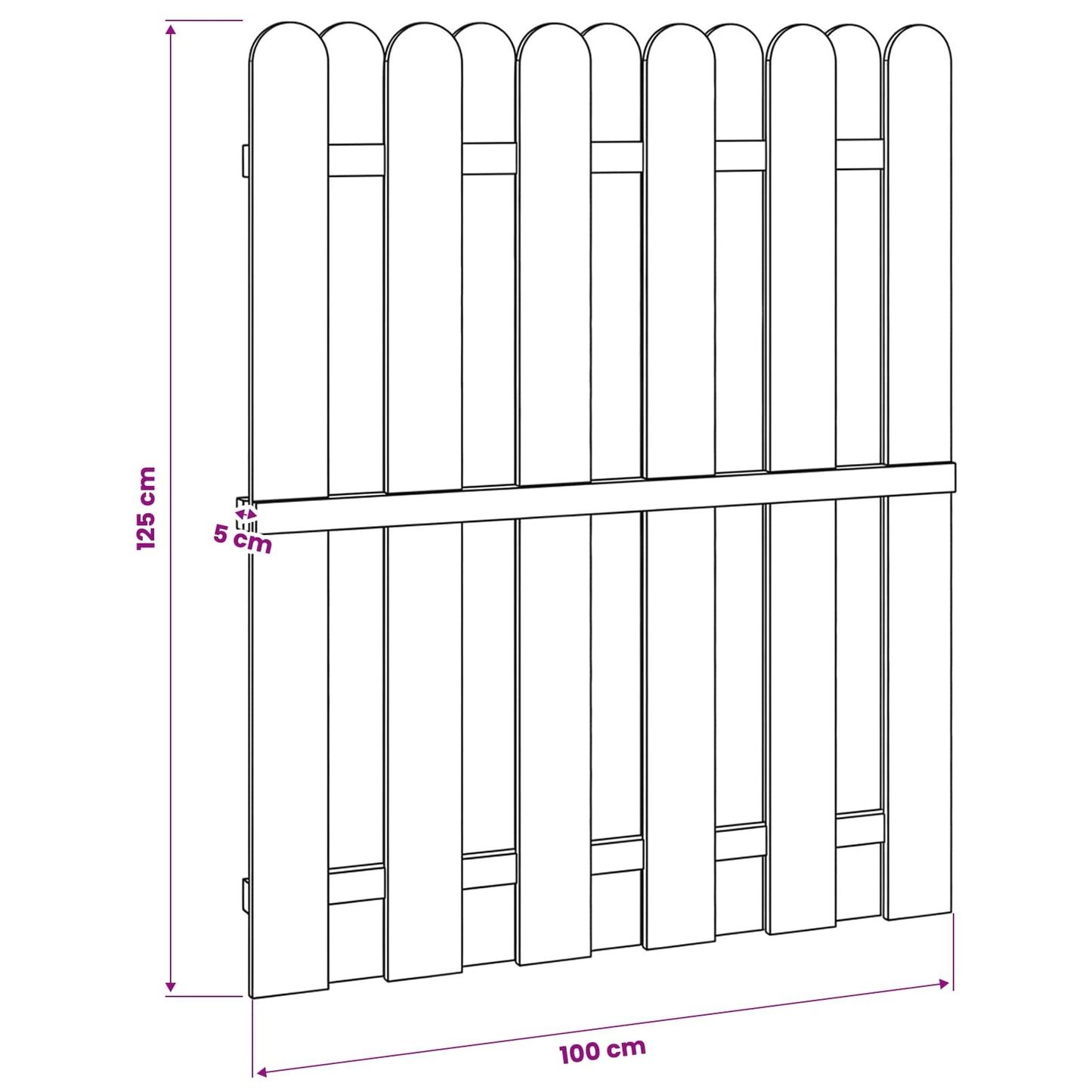 Tuinpoort 100 x 125 cm Massief grenenhout Groen
