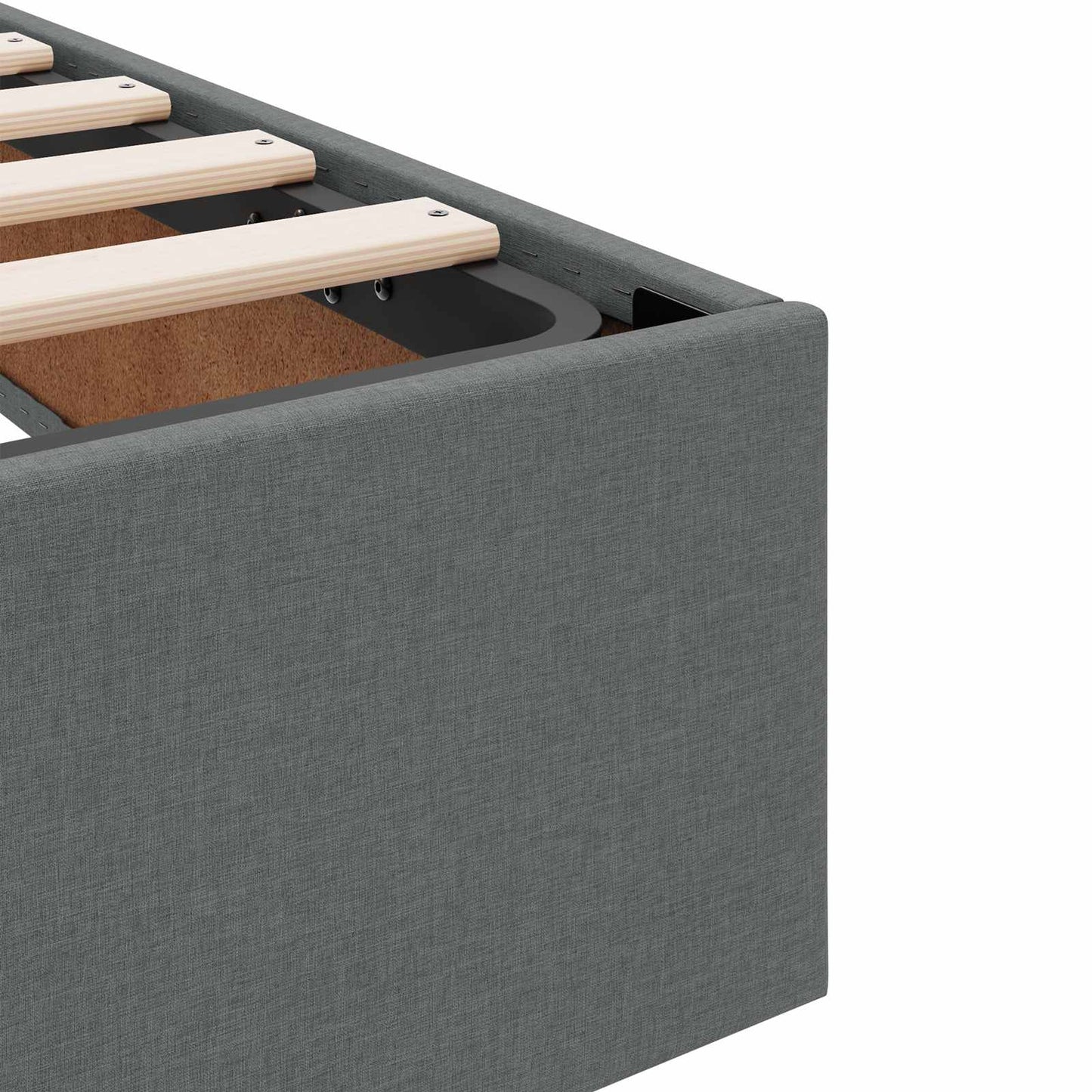 Opslag bed met matras met opslag Donkergrijs 200 x 200 cm Stof