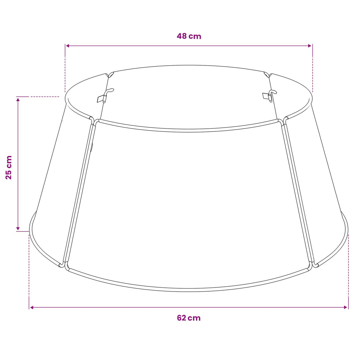 Kerstboomrok Kegelvormig zilver Ø 62 x 25 cm Staal