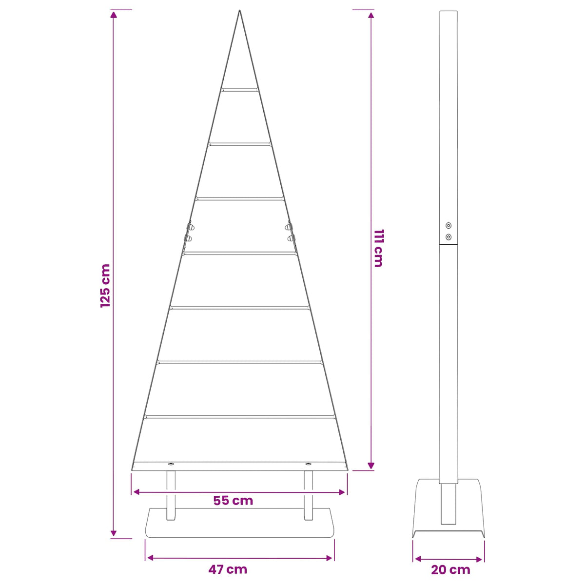Metalen kerstboom KUOPIO 125 cm Staal Goud