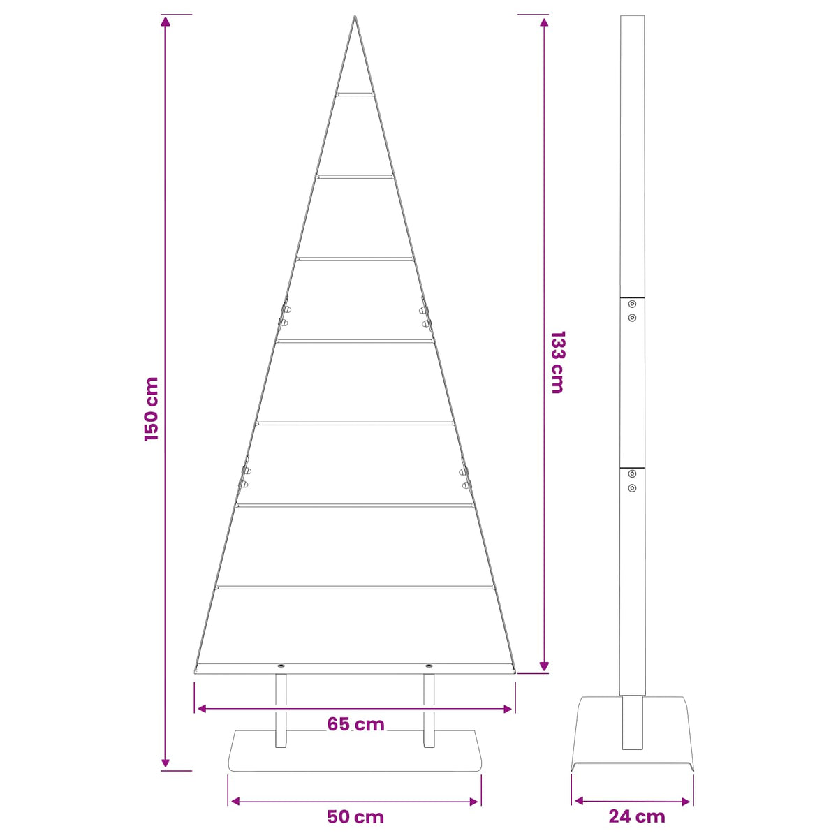 Metalen kerstboom KUOPIO 150 cm Staal Wit