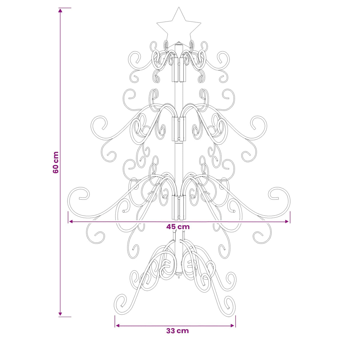Metalen kerstboom KUOPIO 60 cm staal White