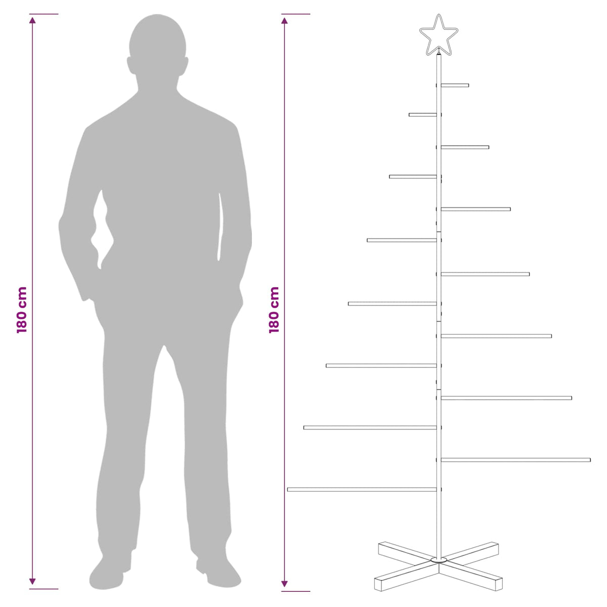 Metalen kerstboom met standaard KUOPIO 180 cm Staal Wit