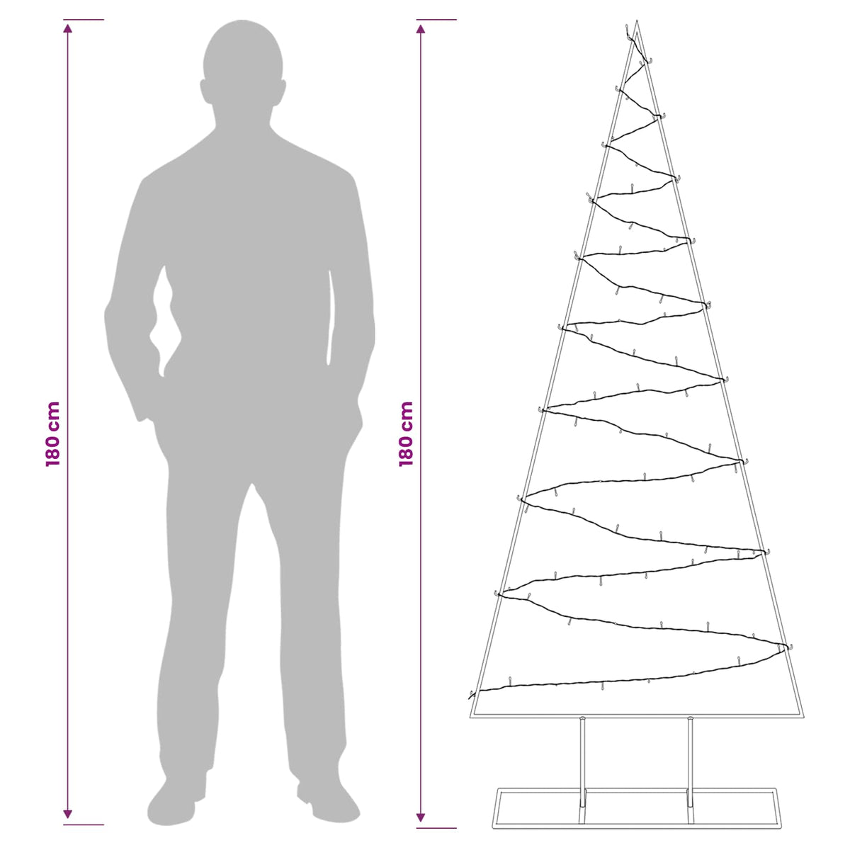 Metalen kerstboom met led KUOPIO 180 cm Warmwit Staal Goud