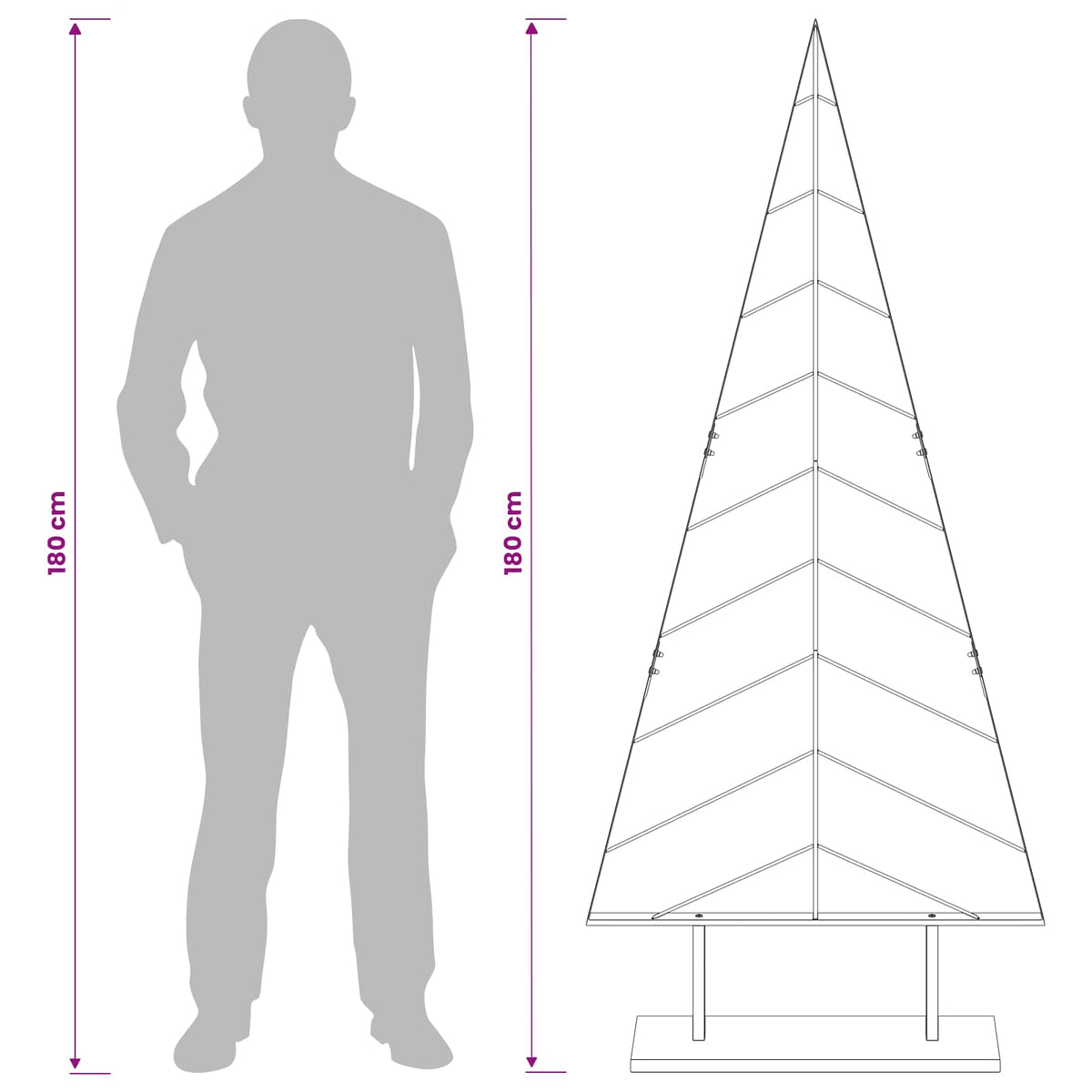 Metalen kerstboom met standaard KUOPIO 180 cm Staal Goud