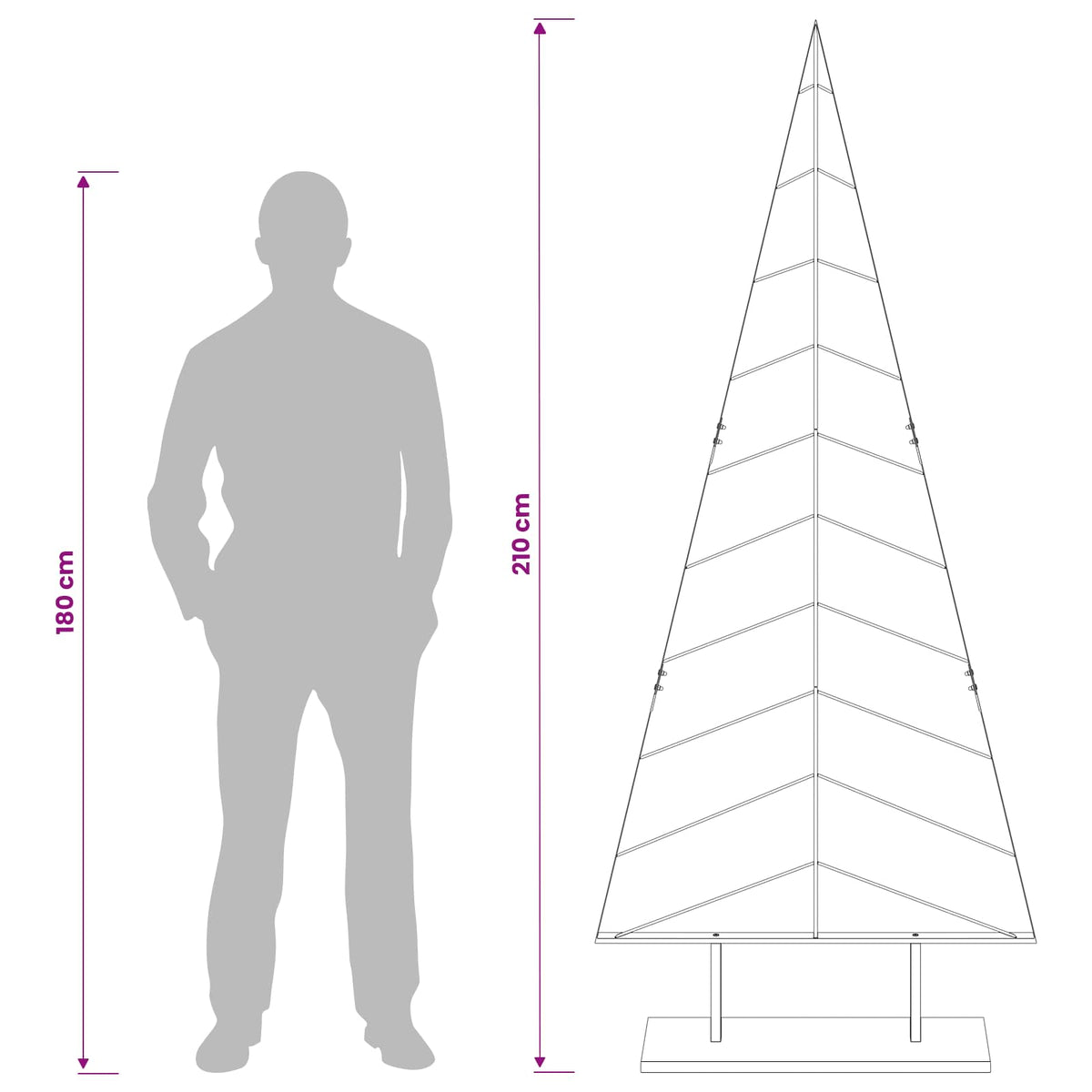 Metalen kerstboom met standaard KUOPIO 210 cm Staal Wit