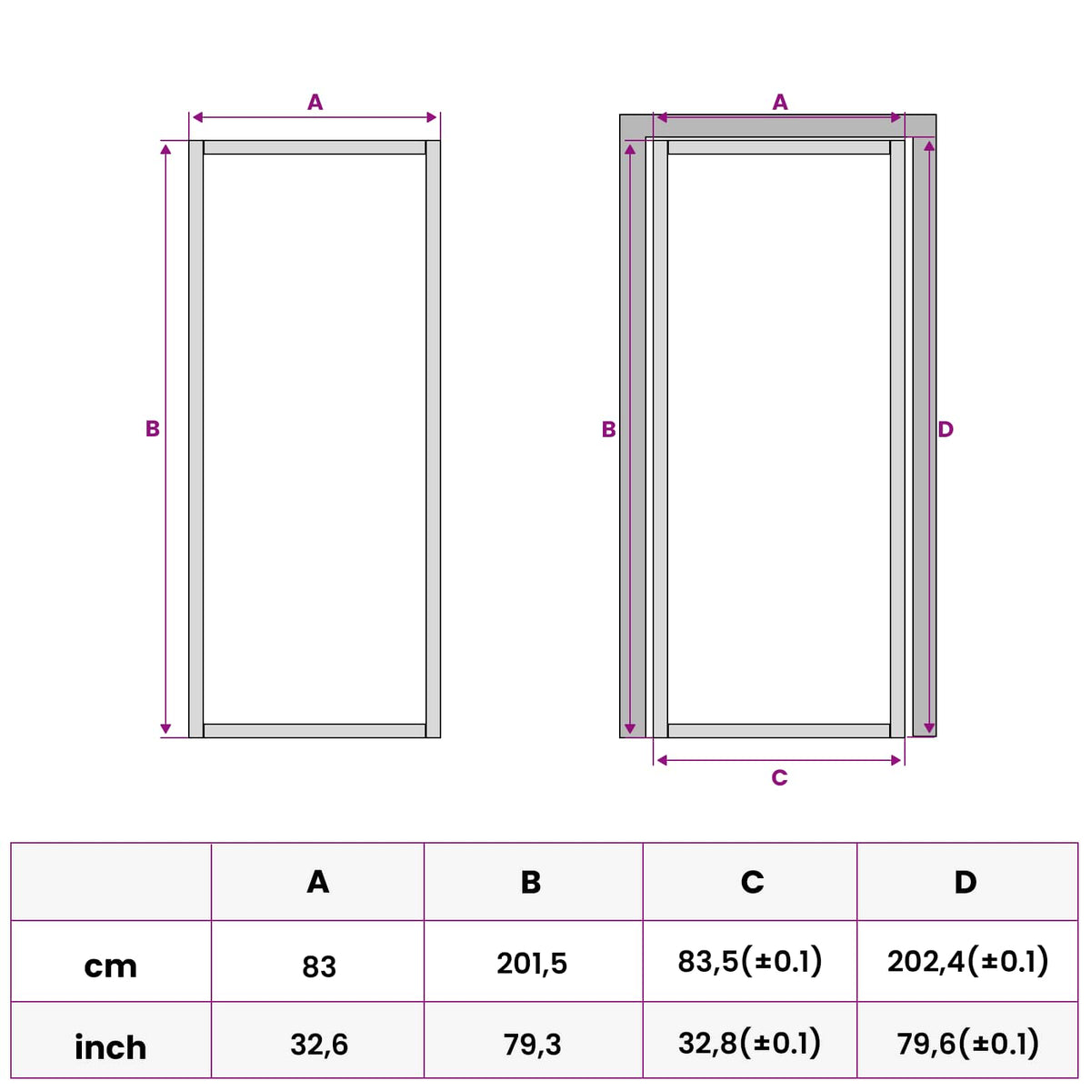 Binnendeur 83 x 201,5 cm Gelaagd Glas en Aluminium