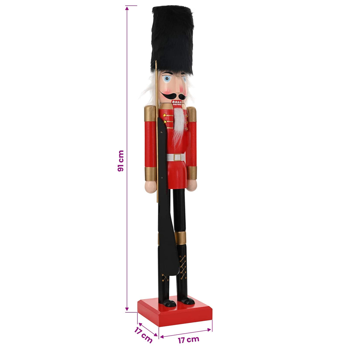 Kerstnotenkraker TURKU Rood en zwart 91 cm