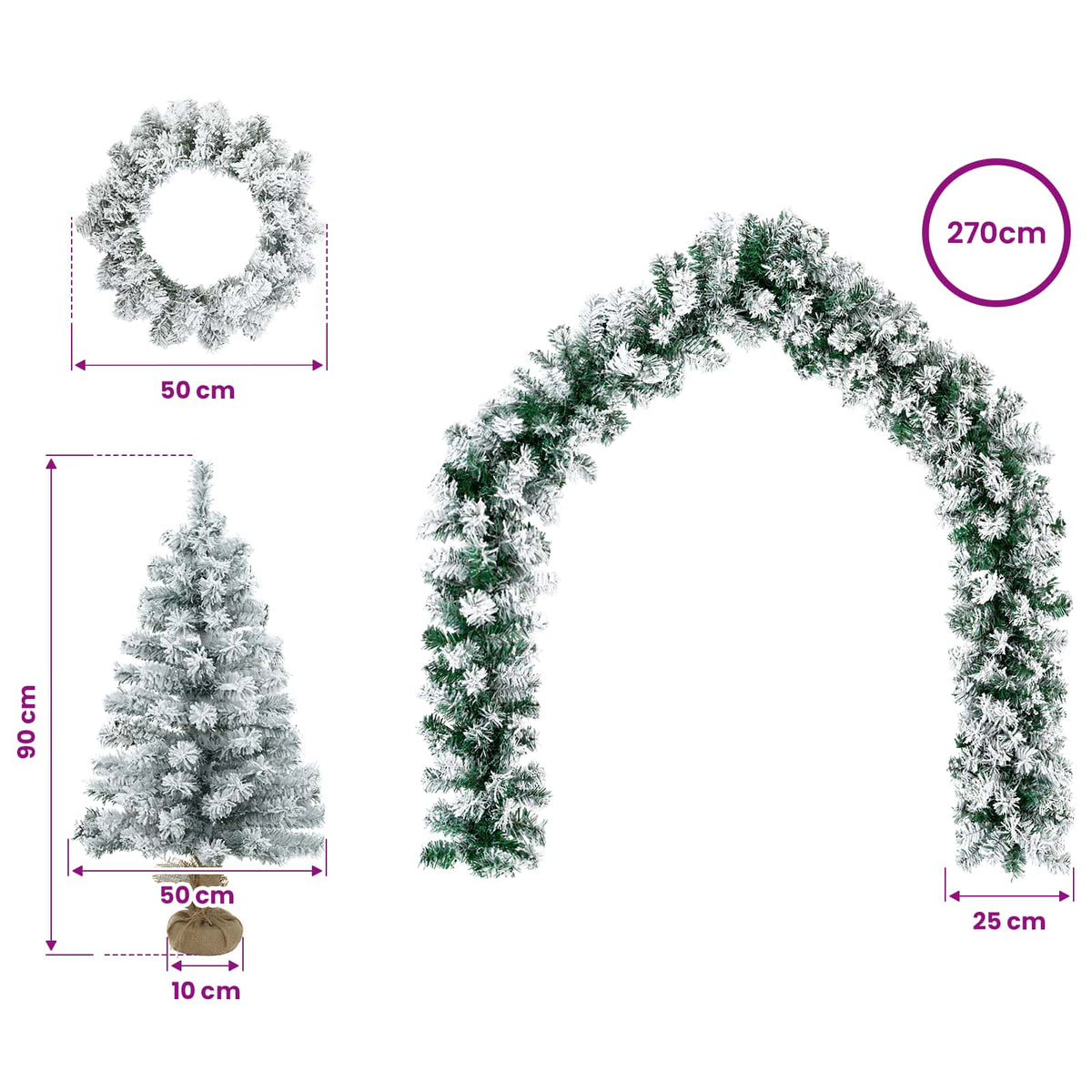 Mini Kerstboom 90 cm PVC Wit