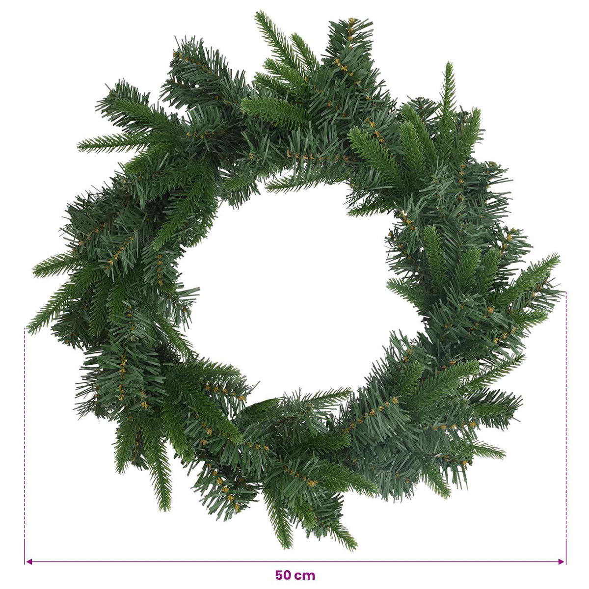 Kerstkrans Groen Ø 50 cm PVC en PE