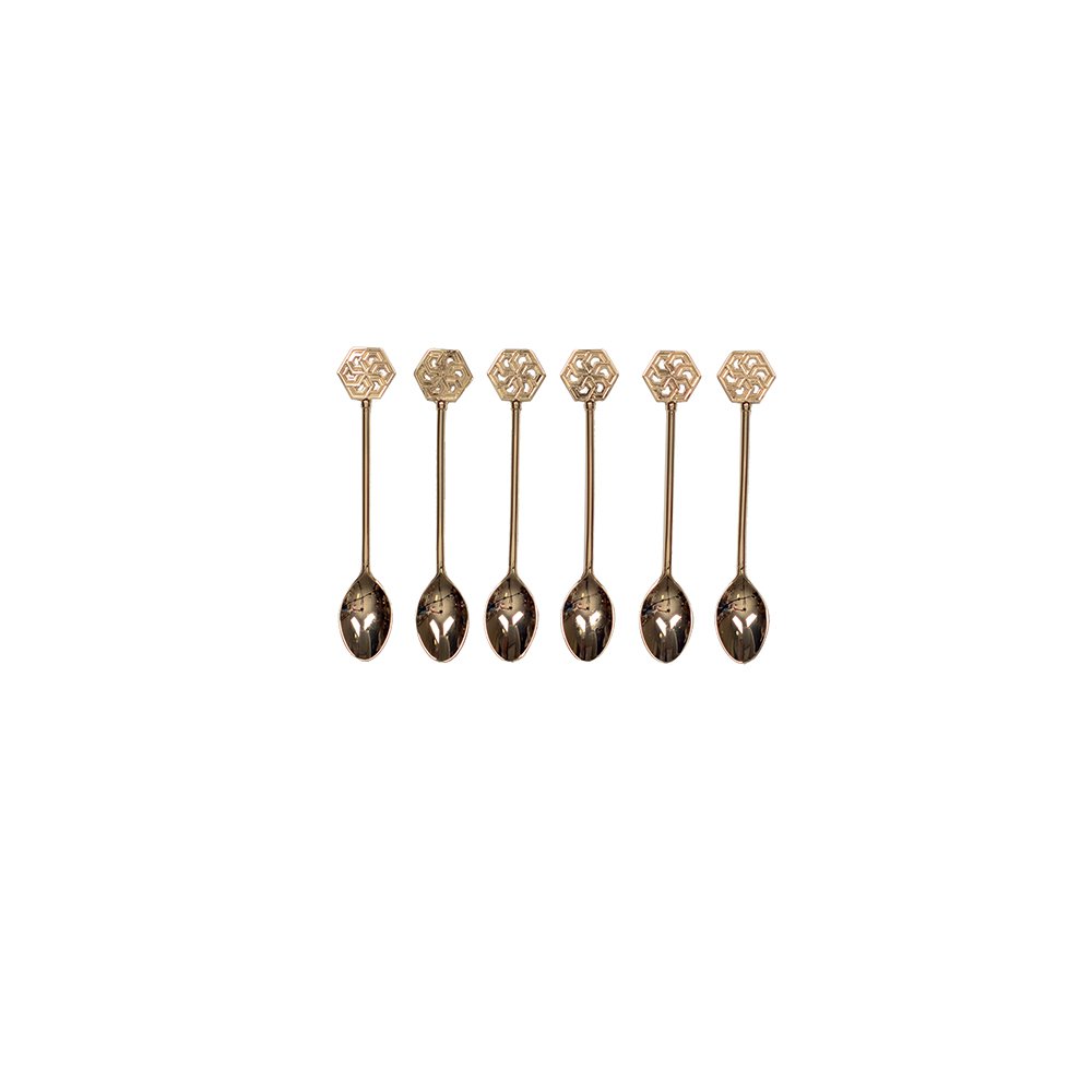 Theelepels goud set van 6