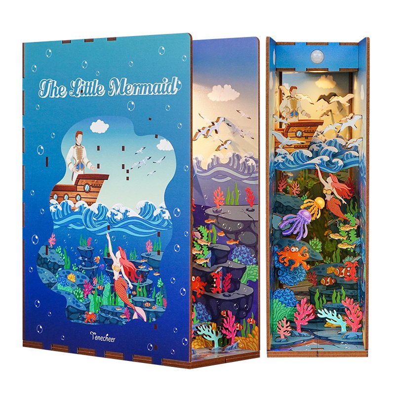 Boeknook The Little Mermaid 18,2x8x24,5 cm hout