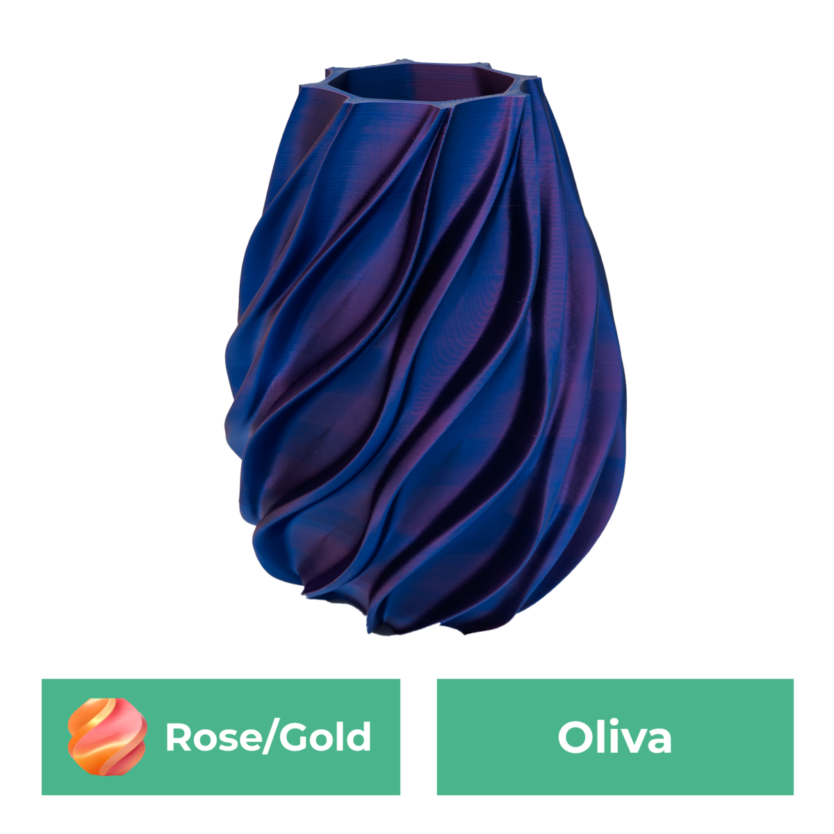 Oliva 3D vaas - 3D geprinte vaas - Duurzaam PLA - Geschikt voor kunstbloemen