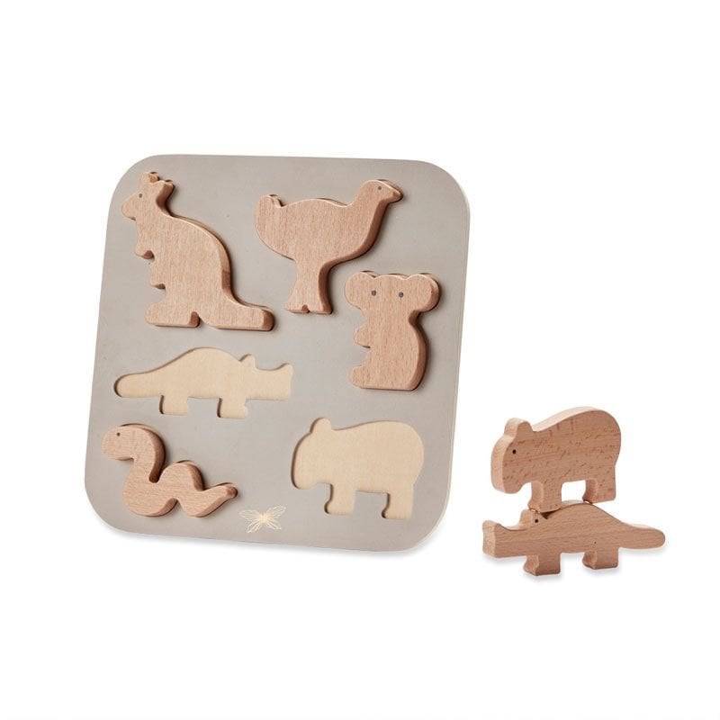Houten puzzel Australische dieren beukenhout