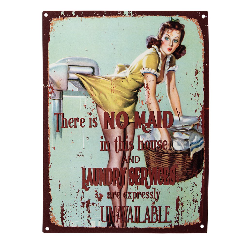 Signboard 25x1x33 cm Green Iron Woman Wall Sign