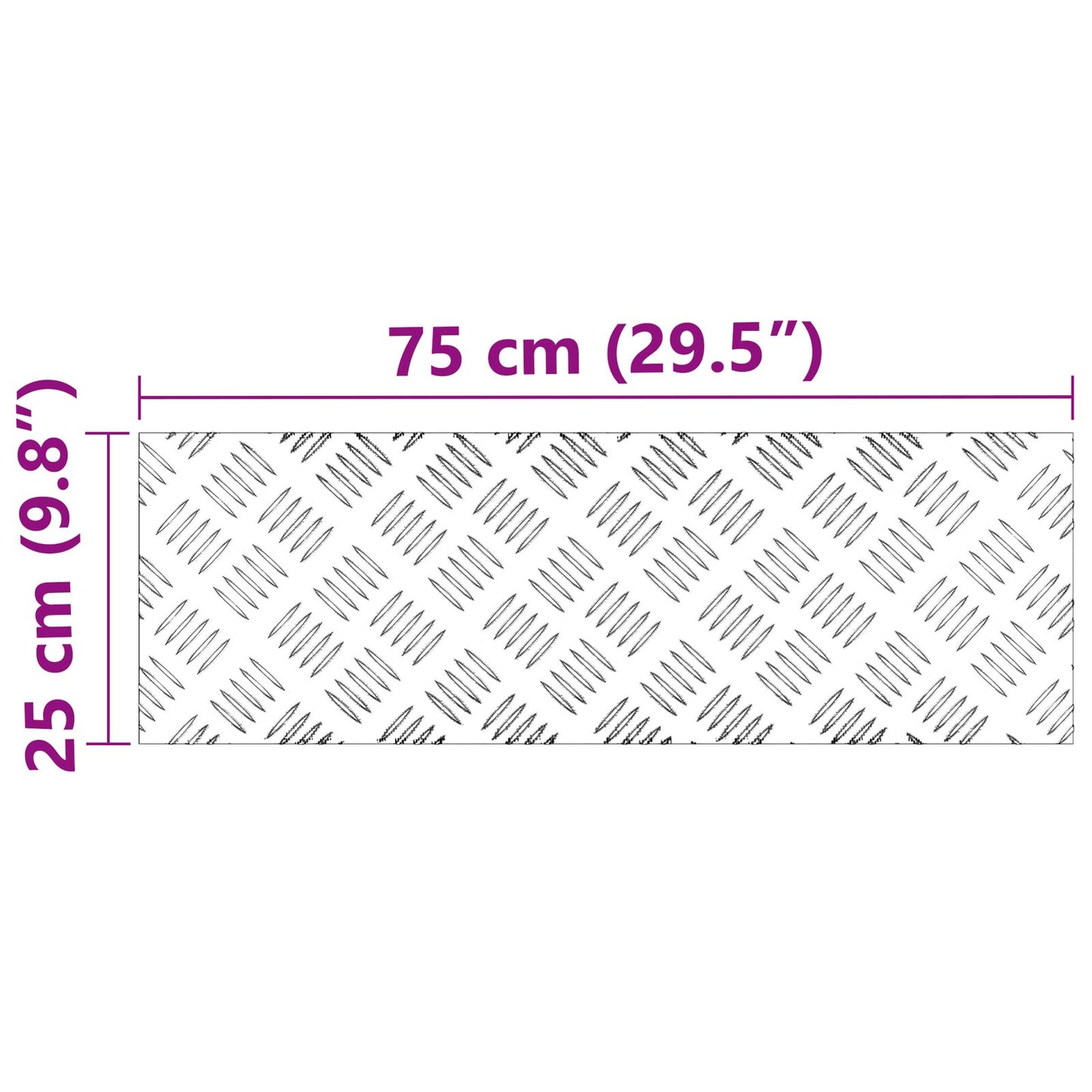 Aluminium Checkerplaten 4 Pcs Antislip 75X25 Cm 75 x 25 x 0.3 cm Rechthoekig