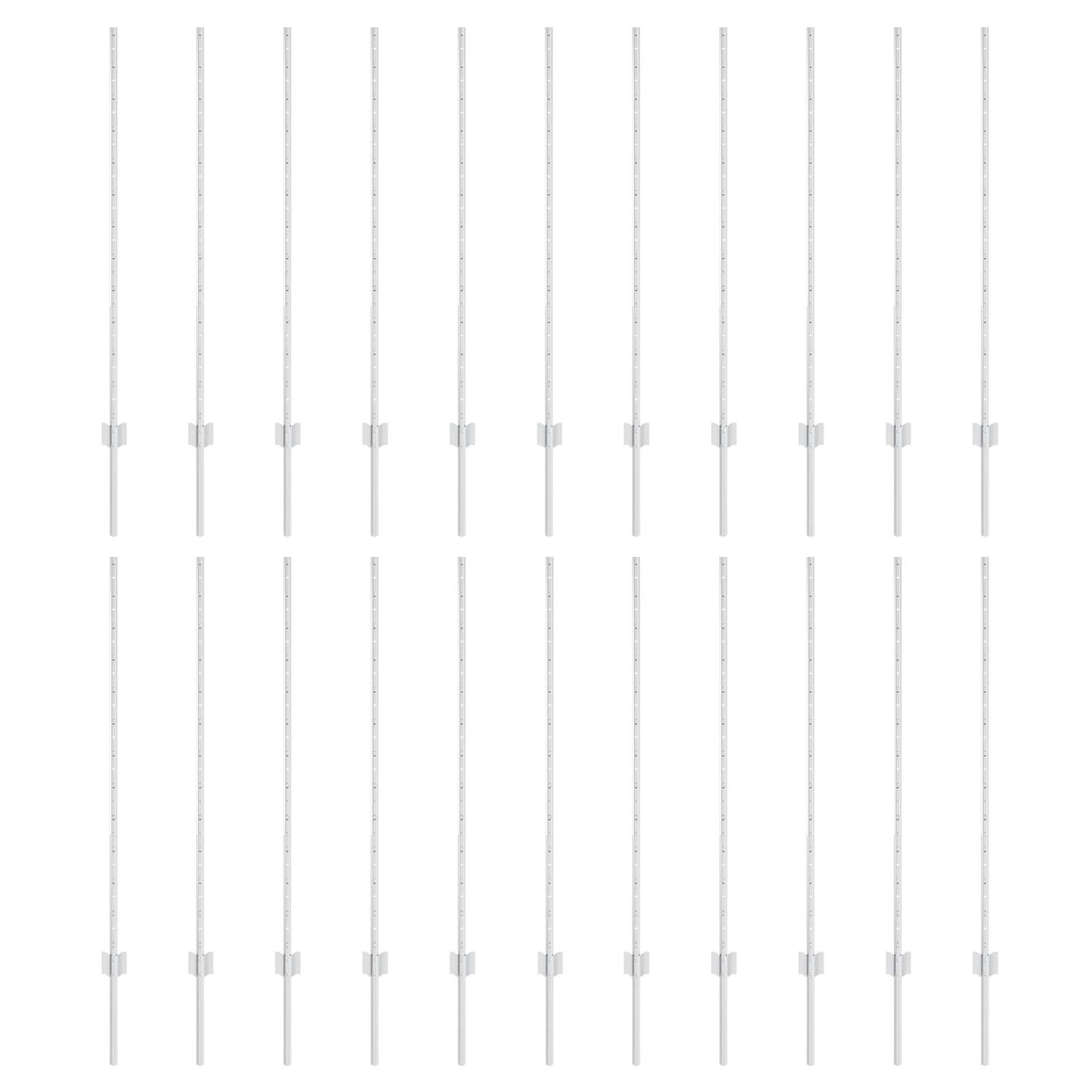 Hekpalen 44 stuks U-kanaal Zilver 160 cm Staal