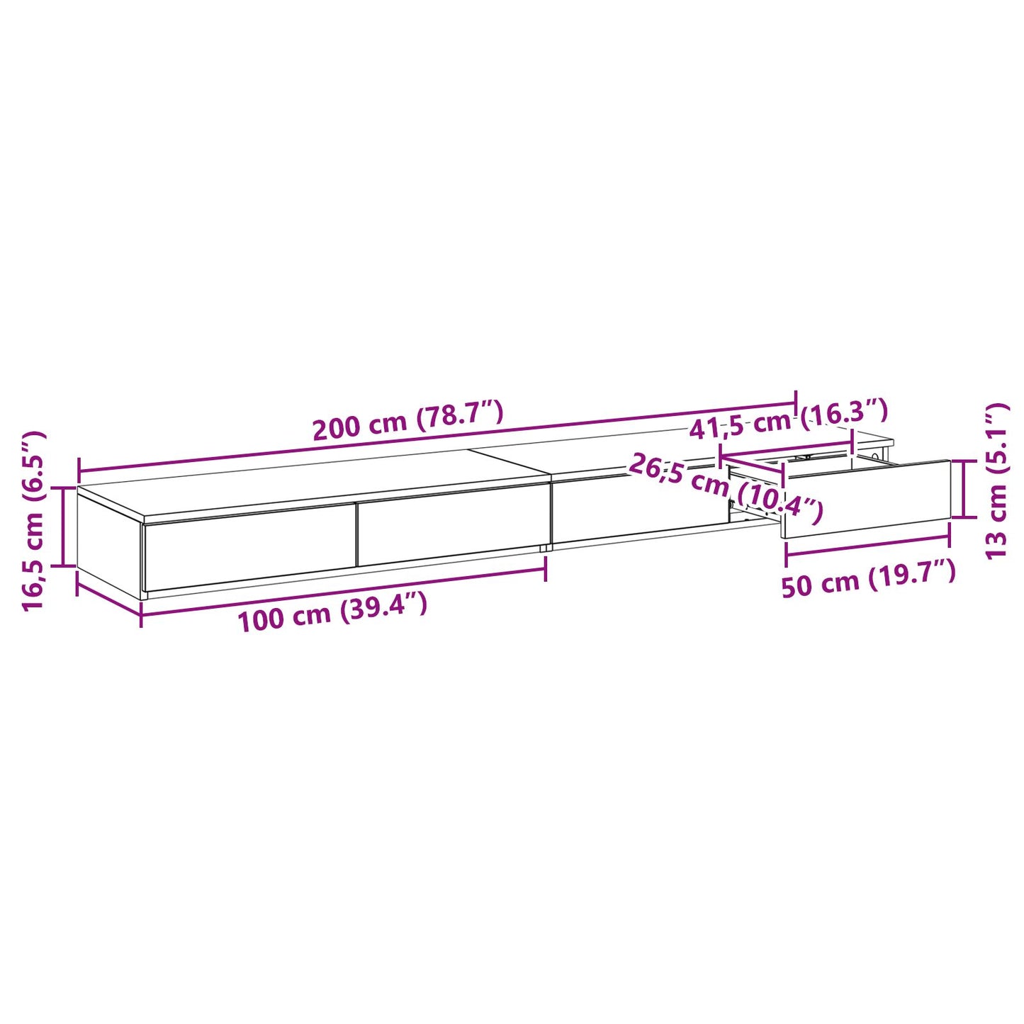 Bedladen Zwart 200X36,5X16,5 Cm Bewerkt Hout Zwart eiken 200 x 36.5 x 16.5 cm