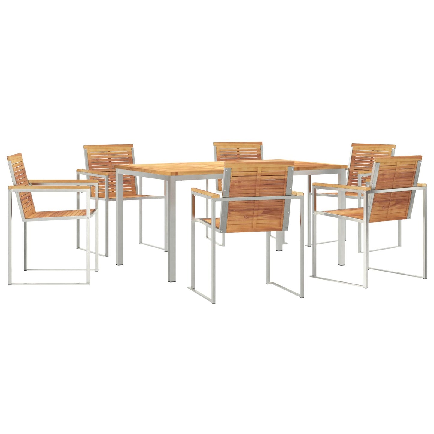 7-delige tuin eettafelset massief teak, vidaXL buiten eettafel 150x90x75 cm massief teak