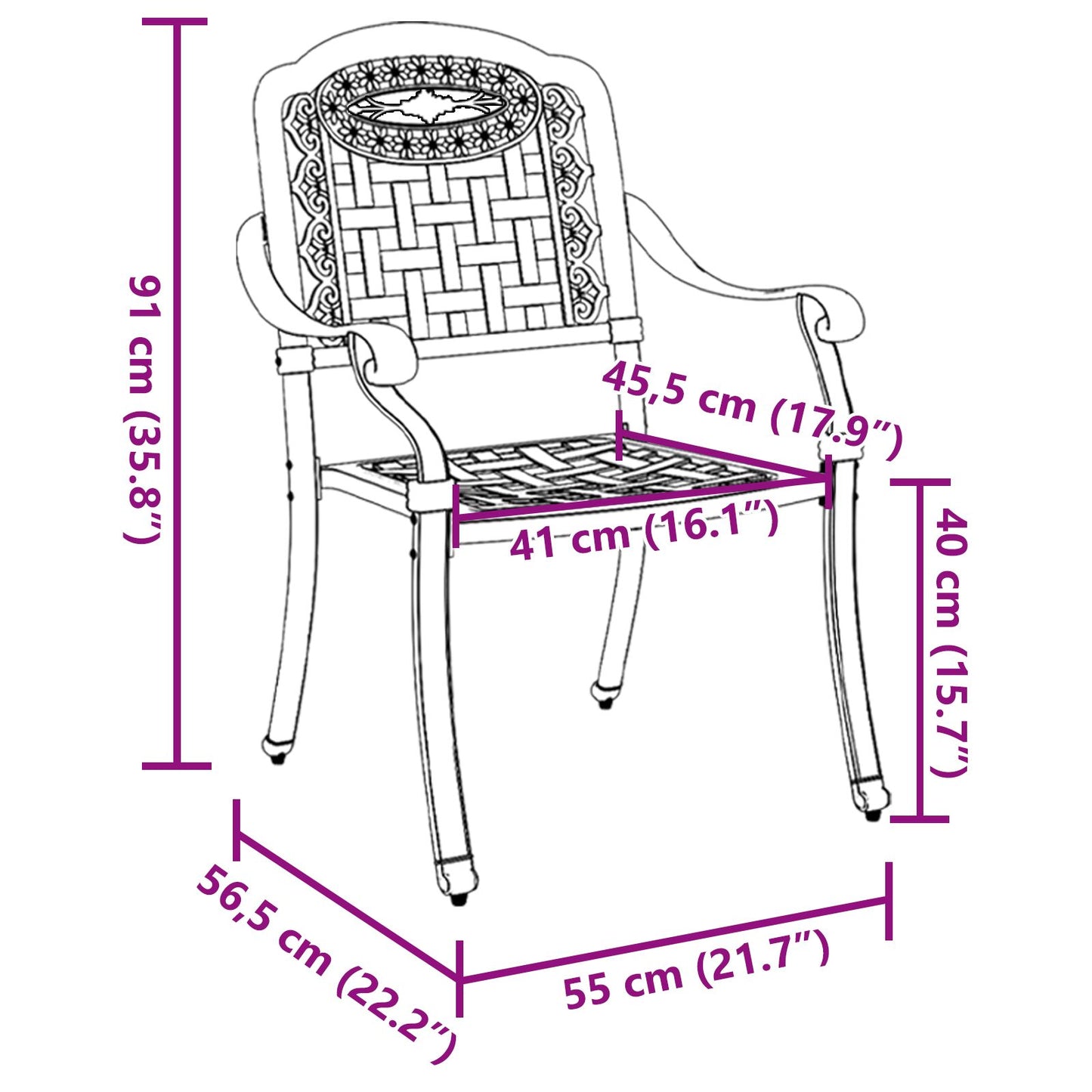 Tuinstoelen Set Van 2 E Gietaluminium Groen