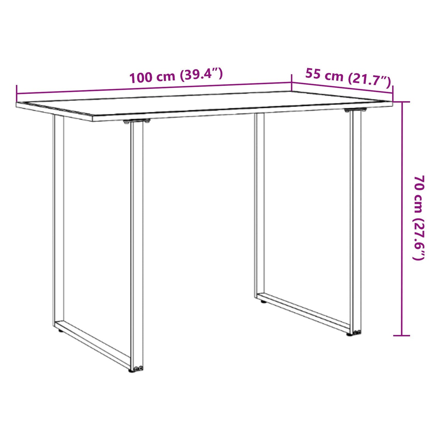 Tuin Tafel 100X55X70 Cm Dpc En Staal Grijs