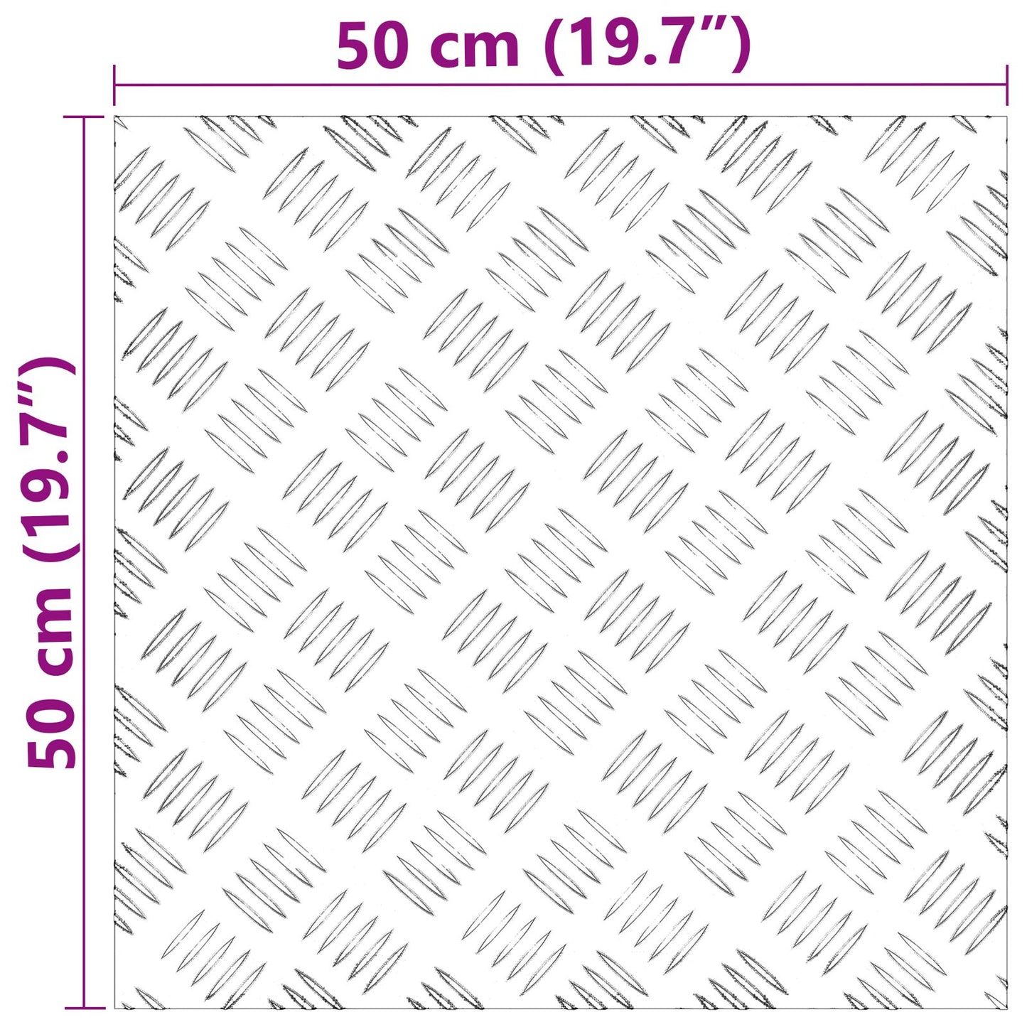 Aluminium Checker Platen 2 Stuks Antislip 50X50 Cm 50 x 50 x 0.2 cm Vierkant